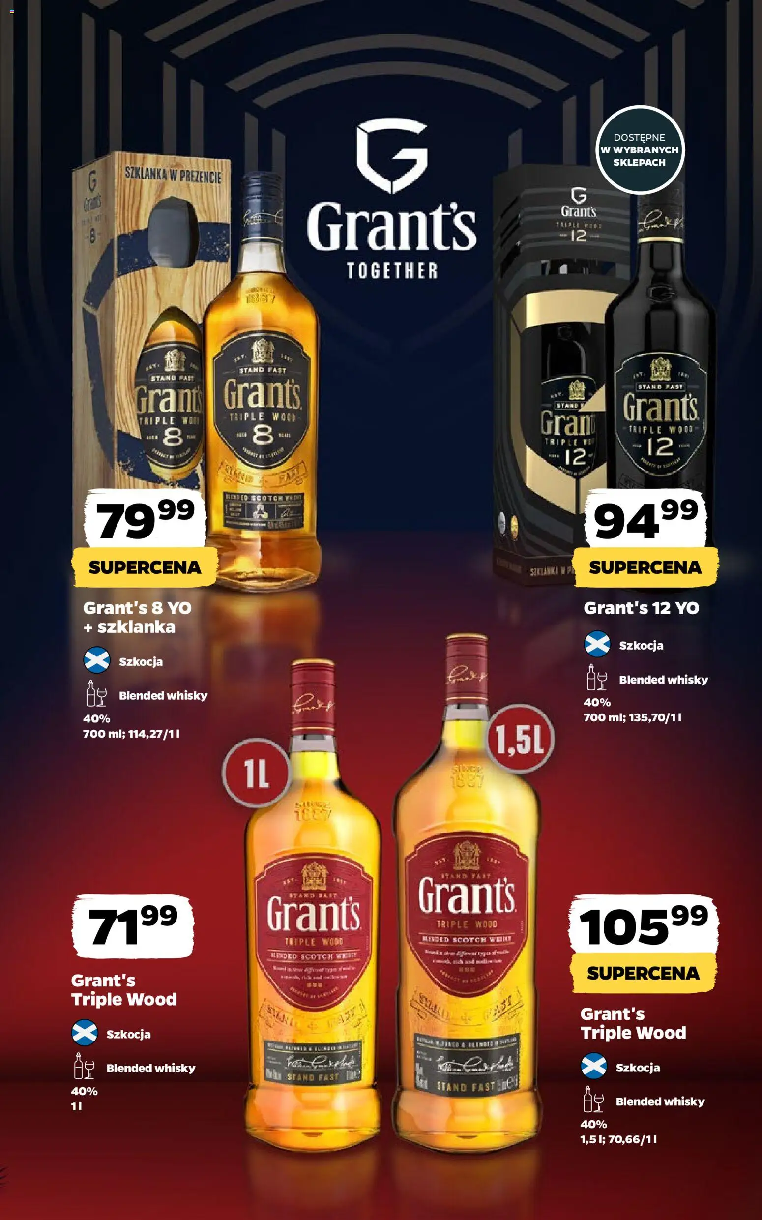 Netto gazetka - Alkohole mocne od 30.03.2026 | Strona: 20 | Produkty: Szklanka, Grant's, Whisky