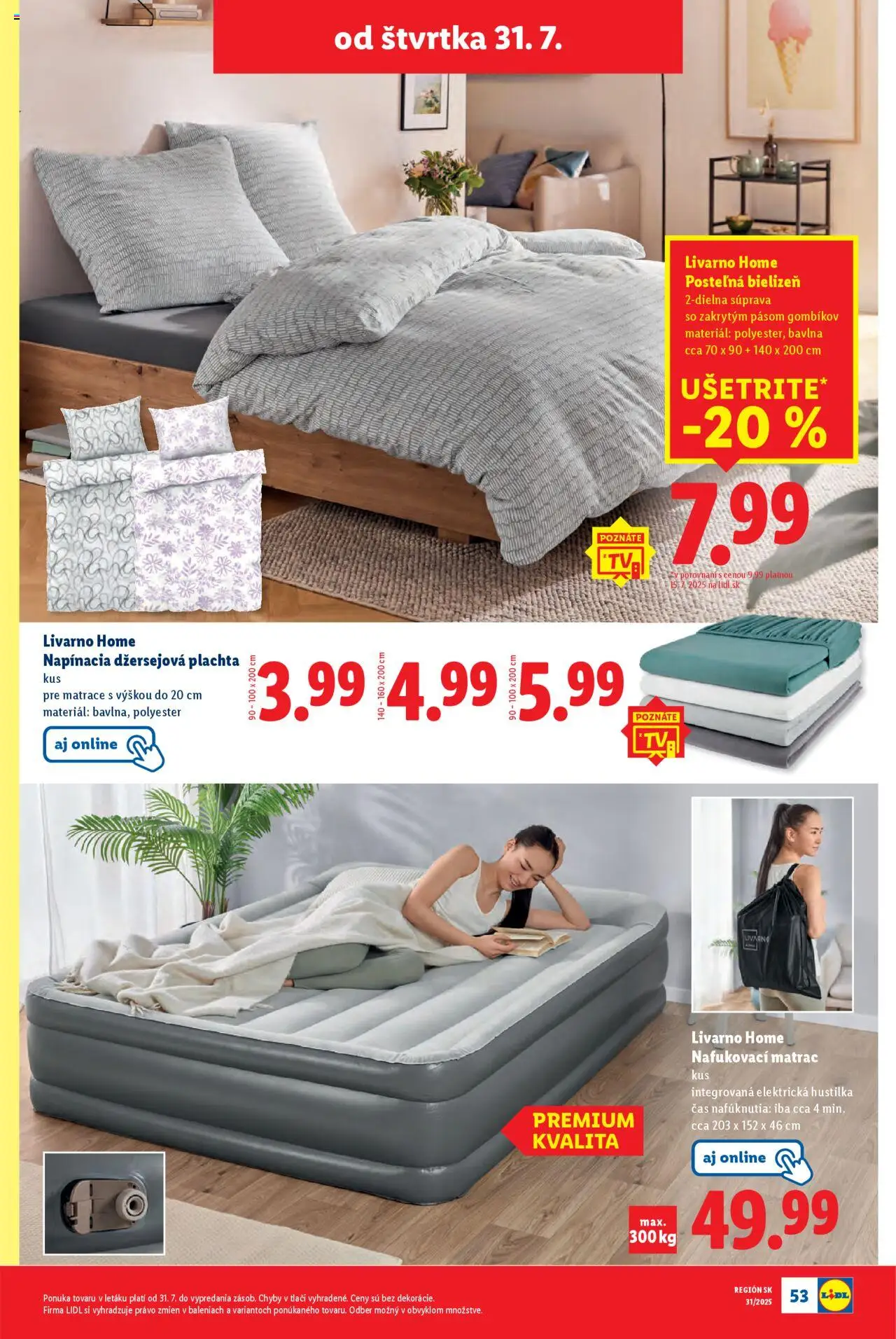 Lidl leták │ platný od 28.07.2025 | Strana: 77 | Produkty: Matrace, Matrac, Plachta, Nafukovací matrac