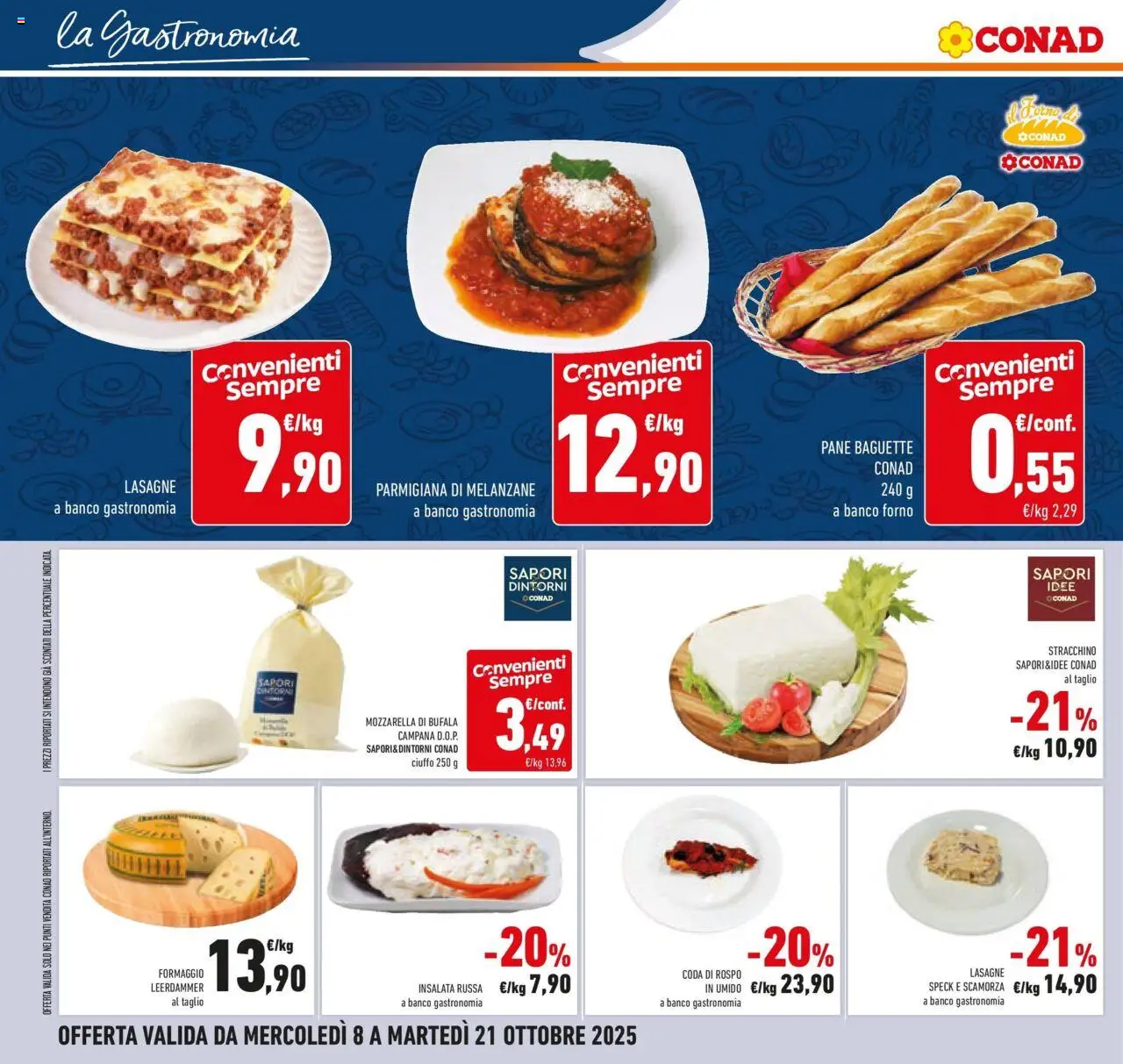 Volantino Conad del 08.10.2025 | Pagina: 26 | Prodotti: Speck, Pane, Mozzarella, Forno