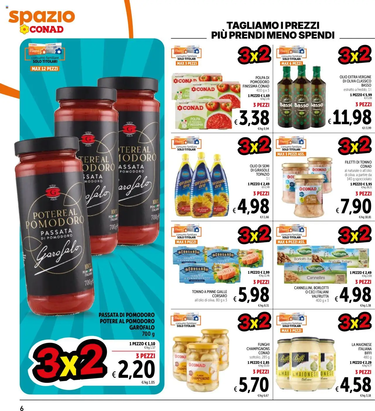 Volantino Spazio Conad del 17.10.2025 | Pagina: 6 | Prodotti: Ceci, Maionese, Pomodoro, Tonno