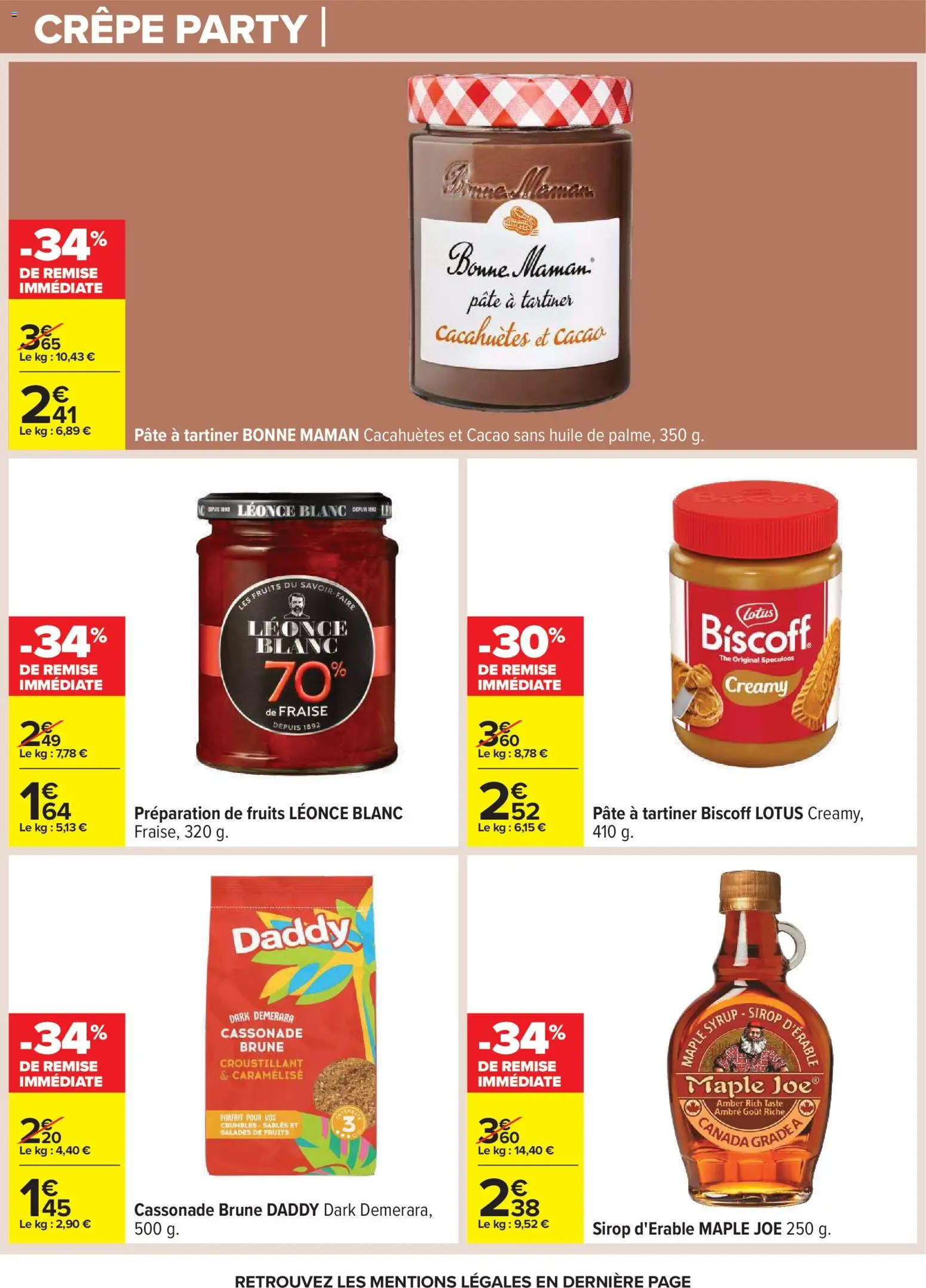 {H1} | Page: 14 | Produits: Cassonade, Fraise, Pâte à tartiner, Huile