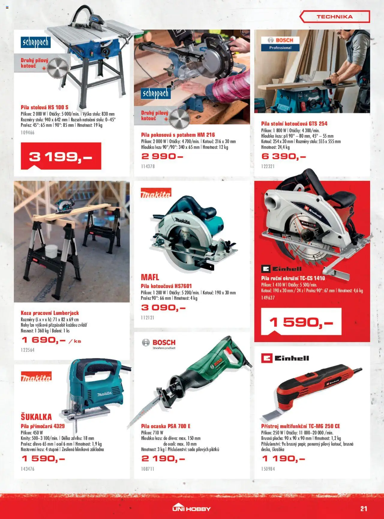 Uni Hobby leták od 31.07.2025 | Strana: 21 | Produkty: Škrabka, Makita, Pila