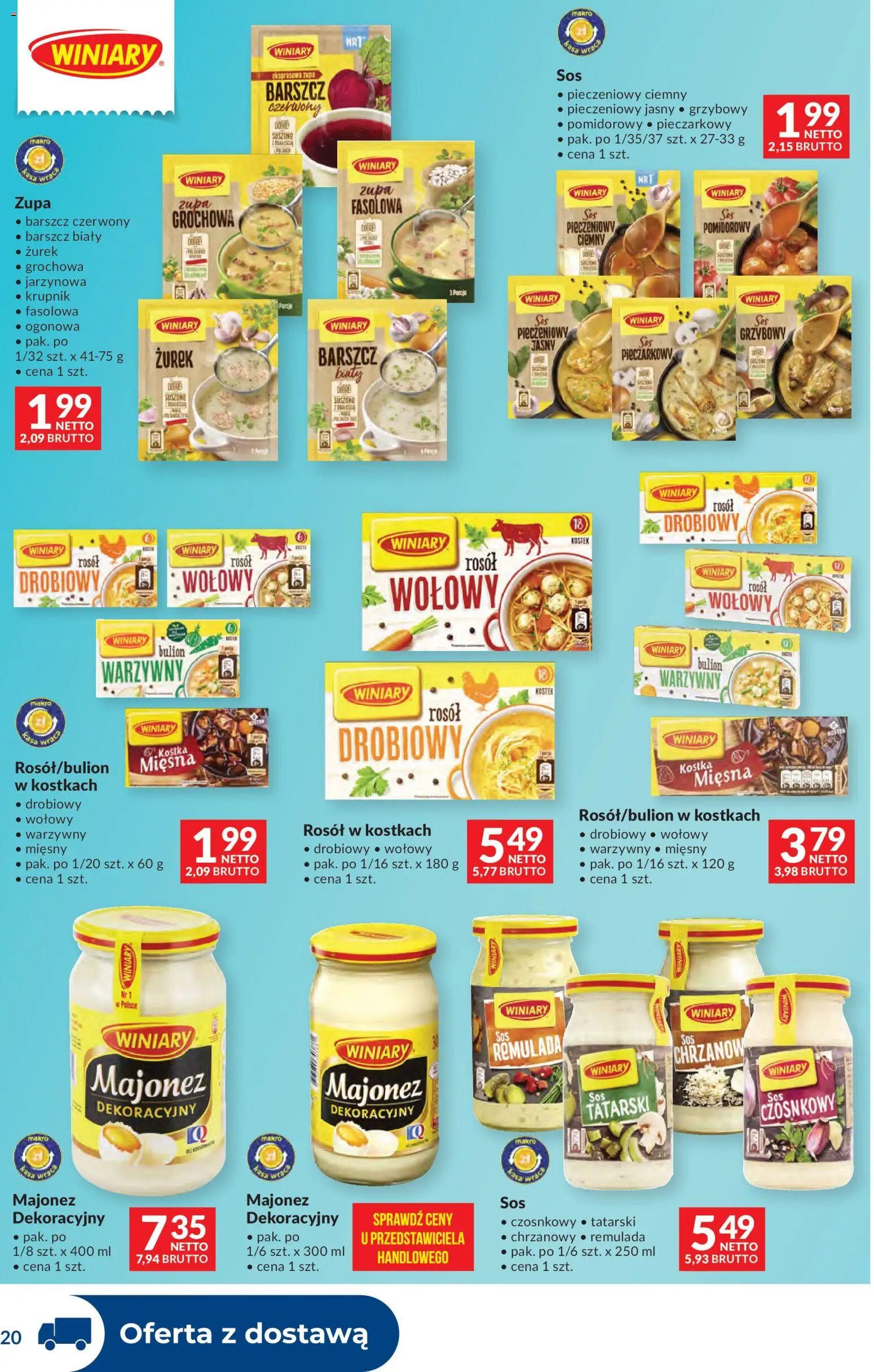 Makro Gazetka - Dystrybucja do sklepów od 11.11.2025 | Strona: 20 | Produkty: Barszcz, Zurek, Majonez winiary, Zupa