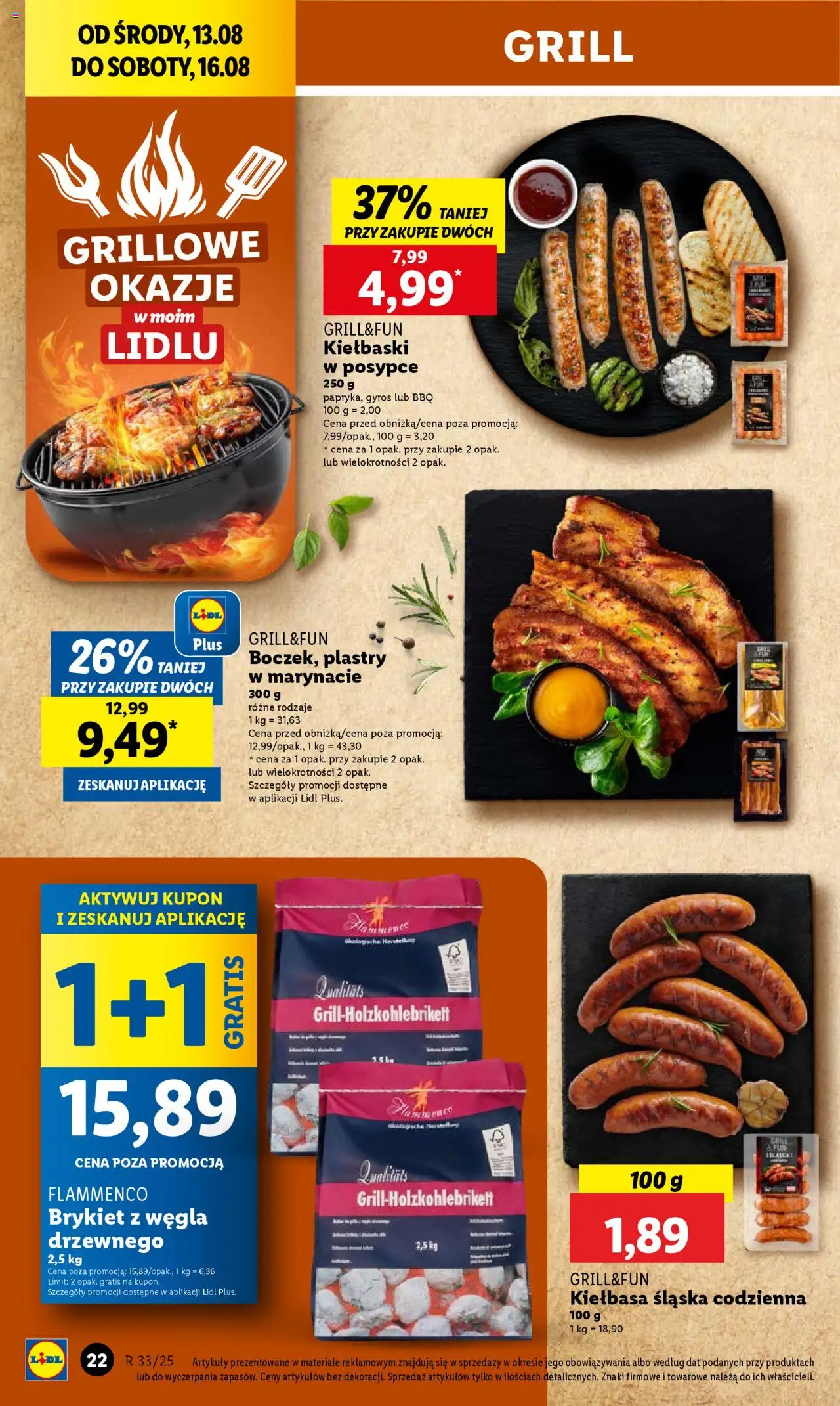 Lidl Gazetka od 13.08.2025 | Strona: 24 | Produkty: Kiełbasa, Grill, Kiełbaski, Kiełbasa śląska