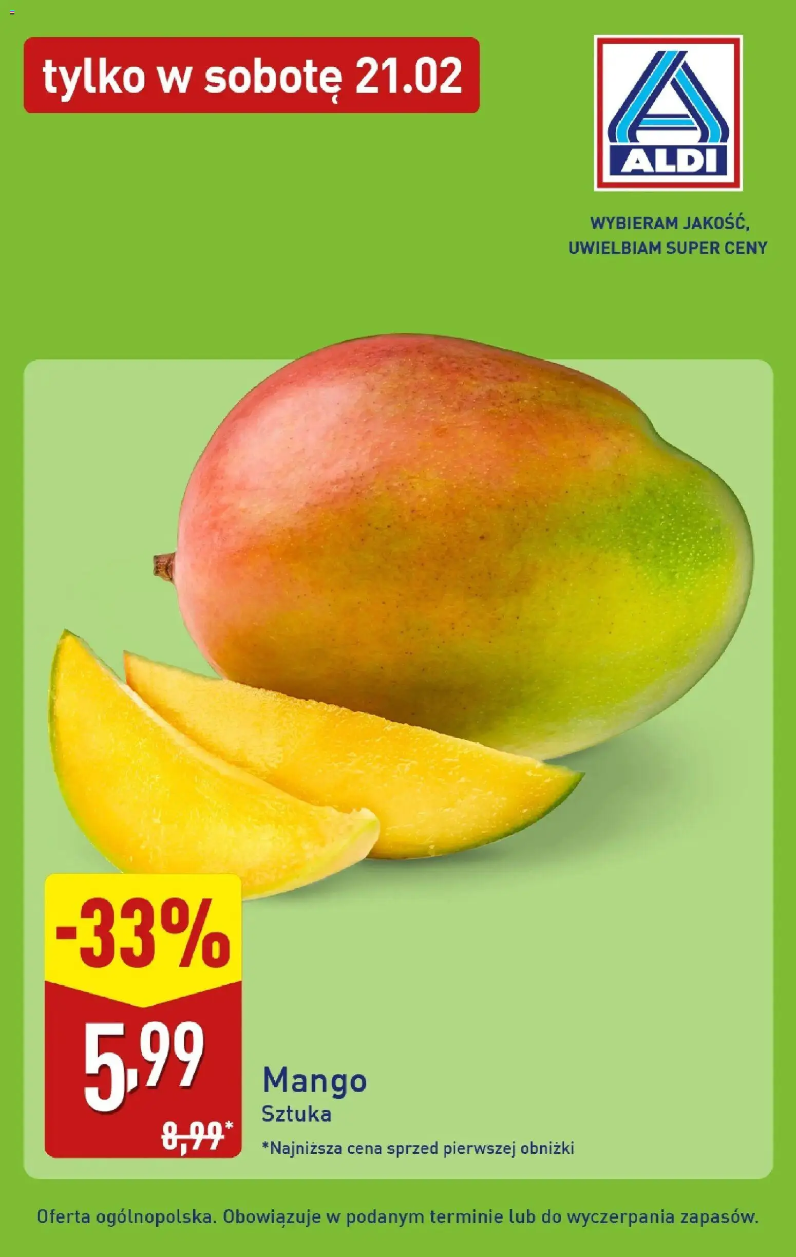 Aldi Gazetka - Tylko w sobotę od 21.02.2026 | Strona: 6 | Produkty: Mango