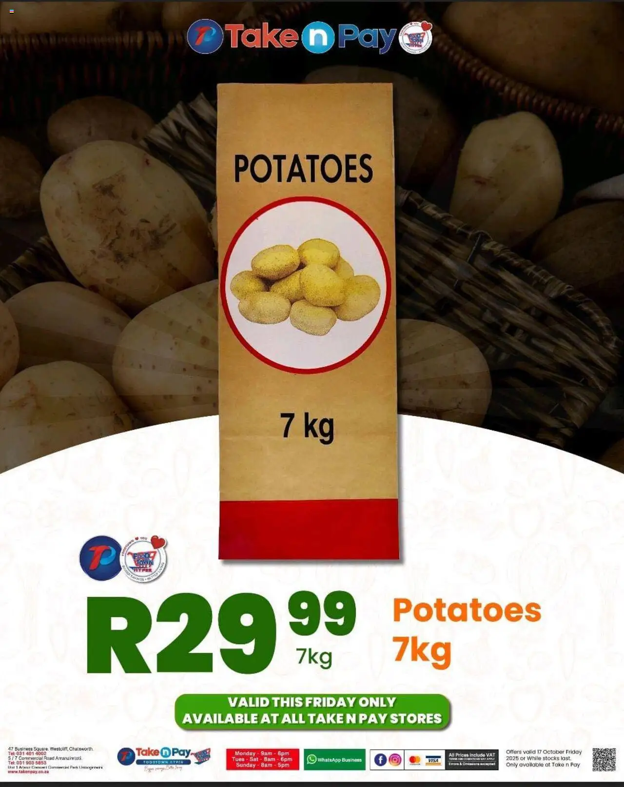 New Take n Pay catalogue – valid from 17.10.2025 | Page: 1 | Products: Potatoes