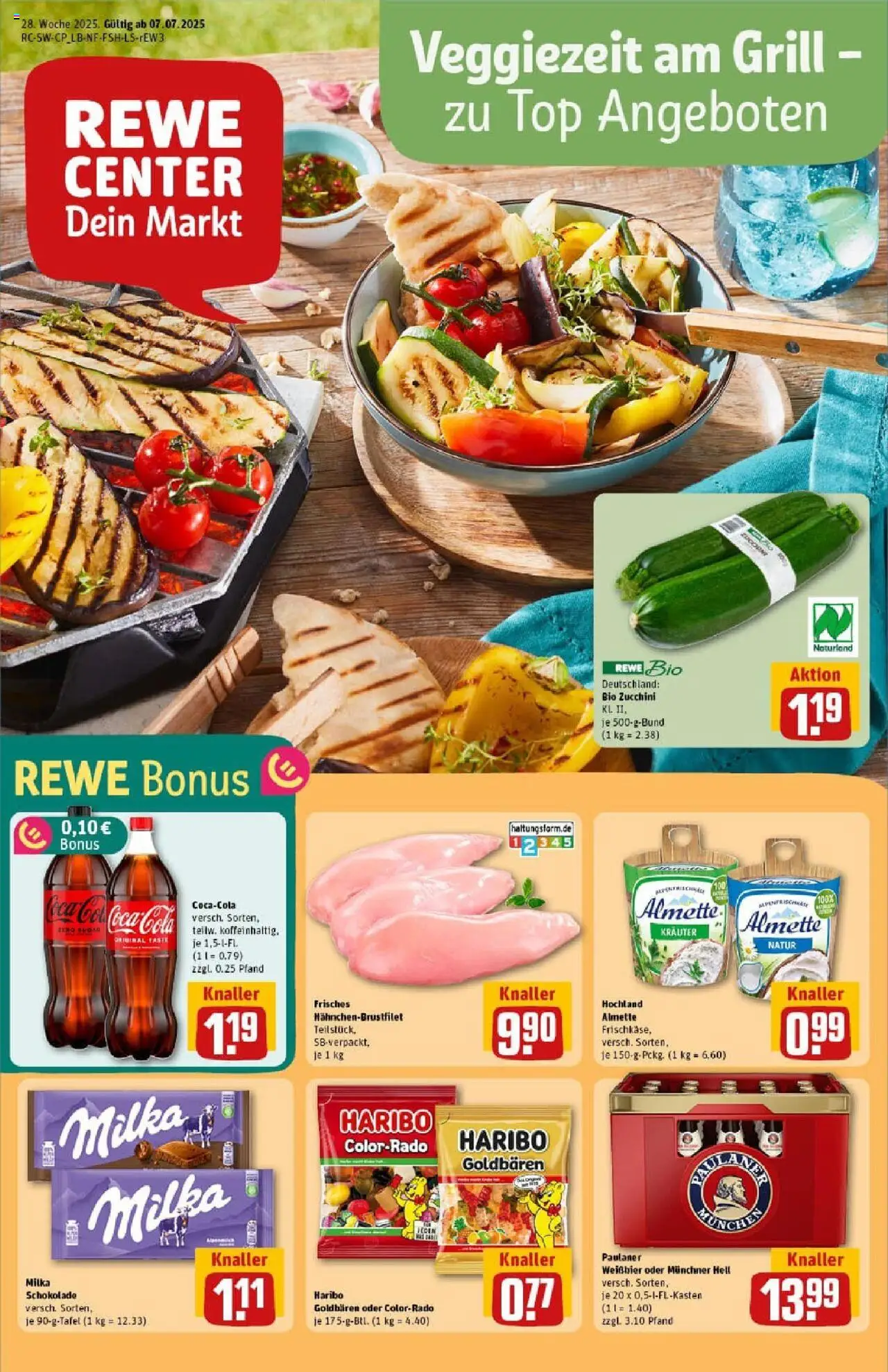 Rewe prospekt Heidelberg/Handschuhsheim	 - gültig ab dem 06.07.2025 | Seite: 1 | Produkte: Coca cola, Haribo, Schokolade, Zucchini