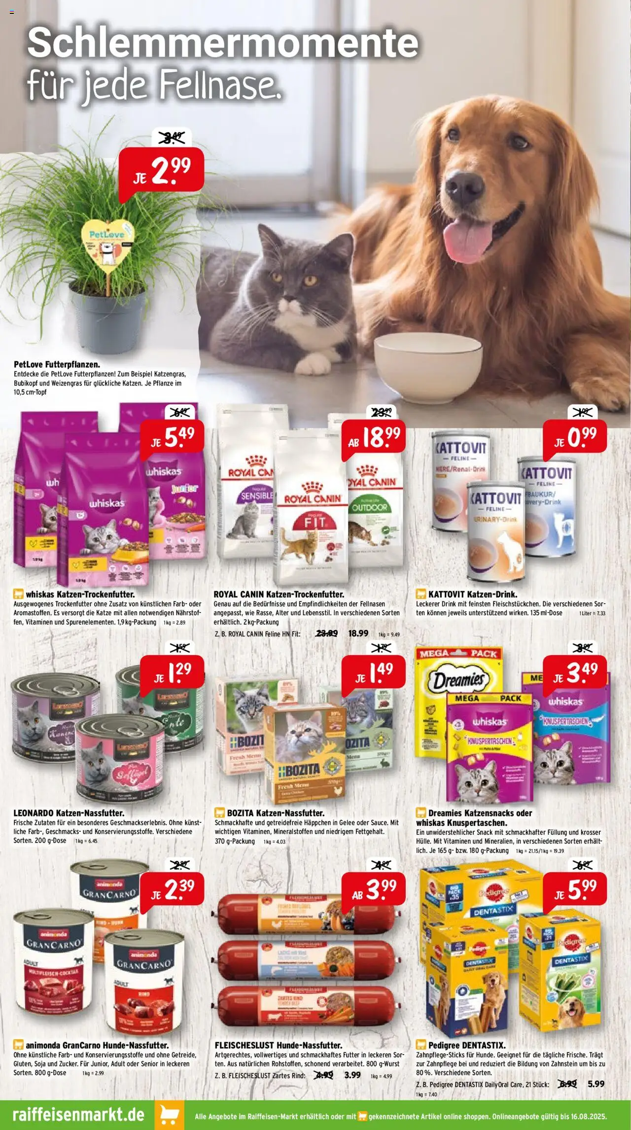 Raiffeisen Markt Prospekt 	 - gültig ab dem 01.08.2025 | Seite: 2 | Produkte: Pedigree, Whiskas