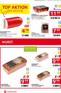 Transgourmet Flugblatt ab 08.12.2025 gültig | Seite: 12 | Produkte: Wurst, Chili, Salami, Pizza
