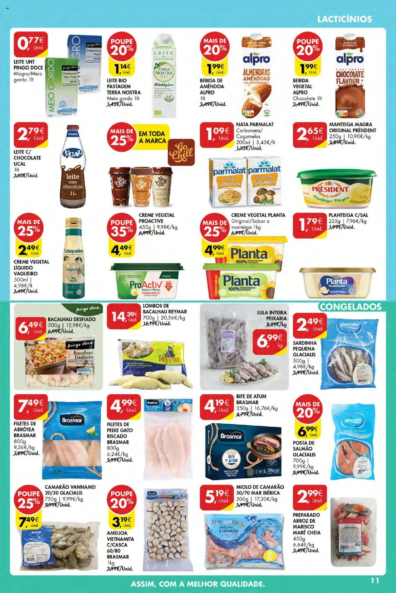 Pingo Doce Poupe Esta Semana Açores │ válido de 04.09.2025 | Página: 11 | Produtos: Amêndoas, Salmão, Nata, Bebida