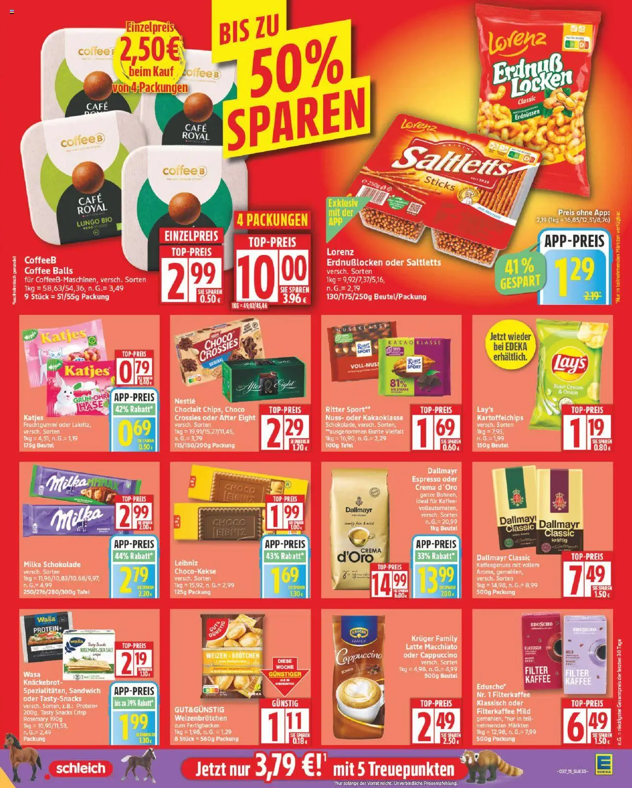 Edeka Prospekt 	 – gültig ab 08.09.2025 | Seite: 11 | Produkte: Top, Milka, Dallmayr, Chips