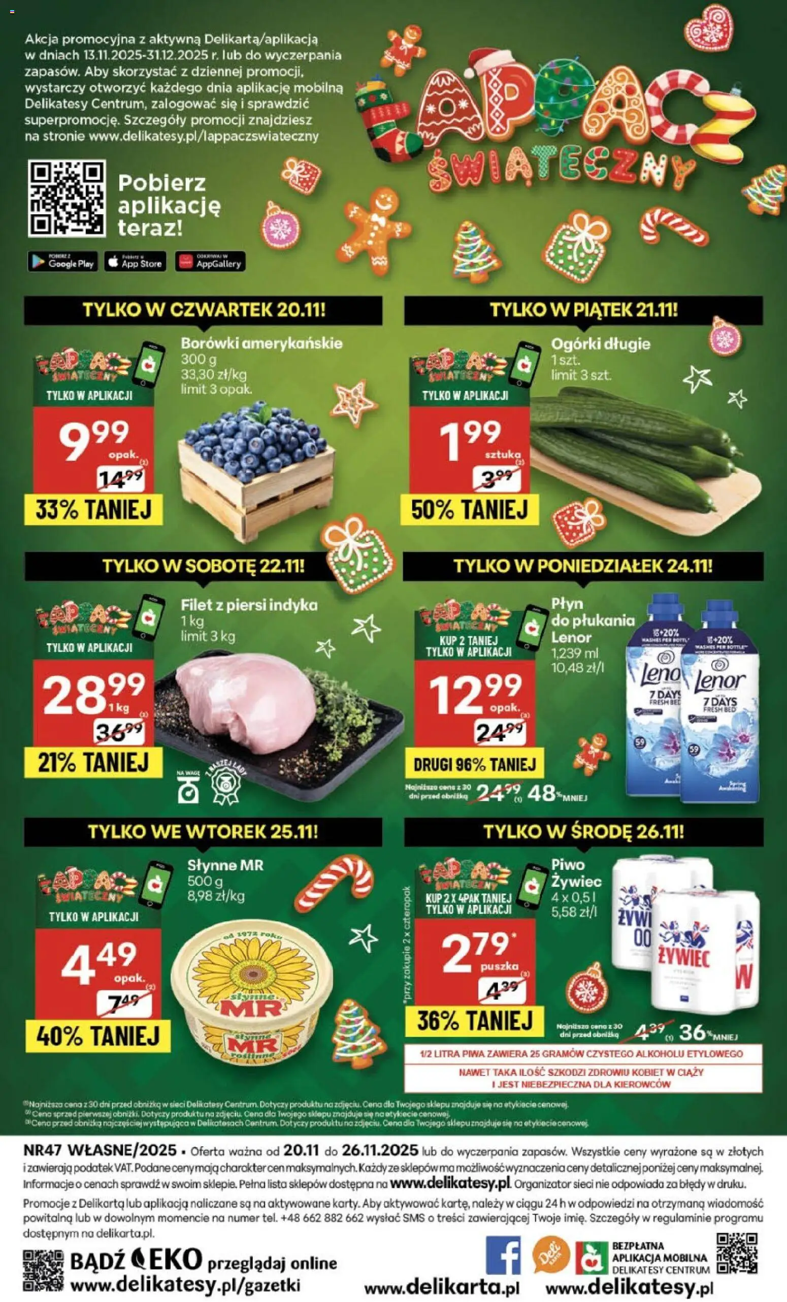 Delikatesy Centrum Gazetka - Sklepy Własne od 20.11.2025 | Strona: 40 | Produkty: Piersi, Delikatesy, Piwo, Ogórki