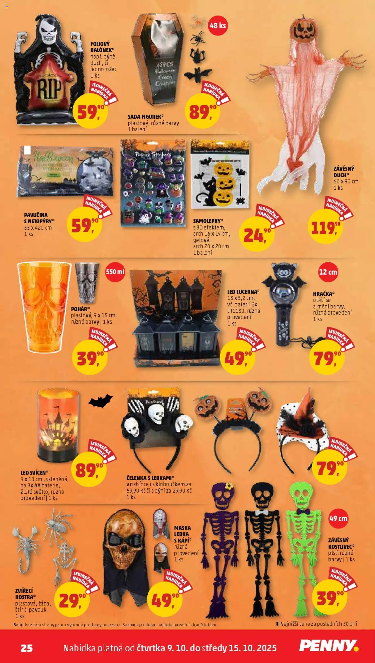 Penny Market leták - Čtvrtečník od 09.10.2025 | Strana: 25 | Produkty: Pohár, Samolepky, Barvy, Maska