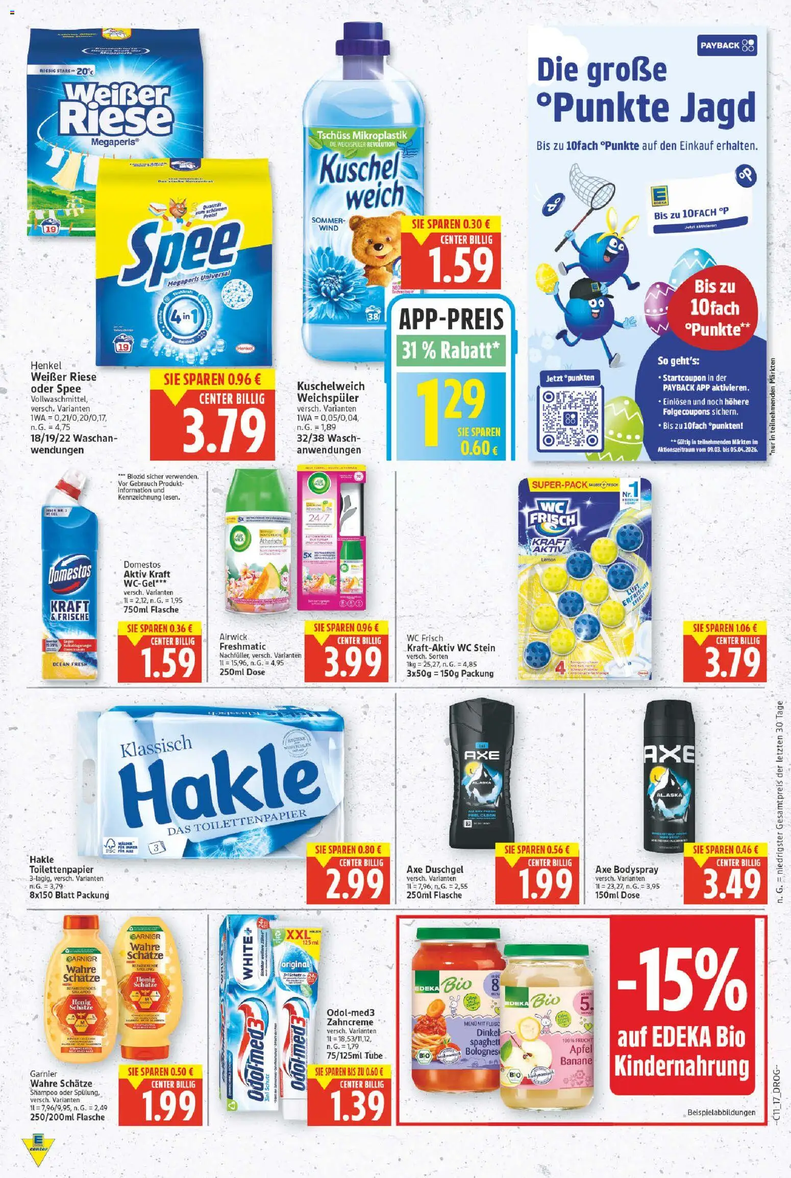 E center Prospekt 	 – gültig ab 09.03.2026 | Seite: 21 | Produkte: Äpfel, Spee, Axe, WC Stein