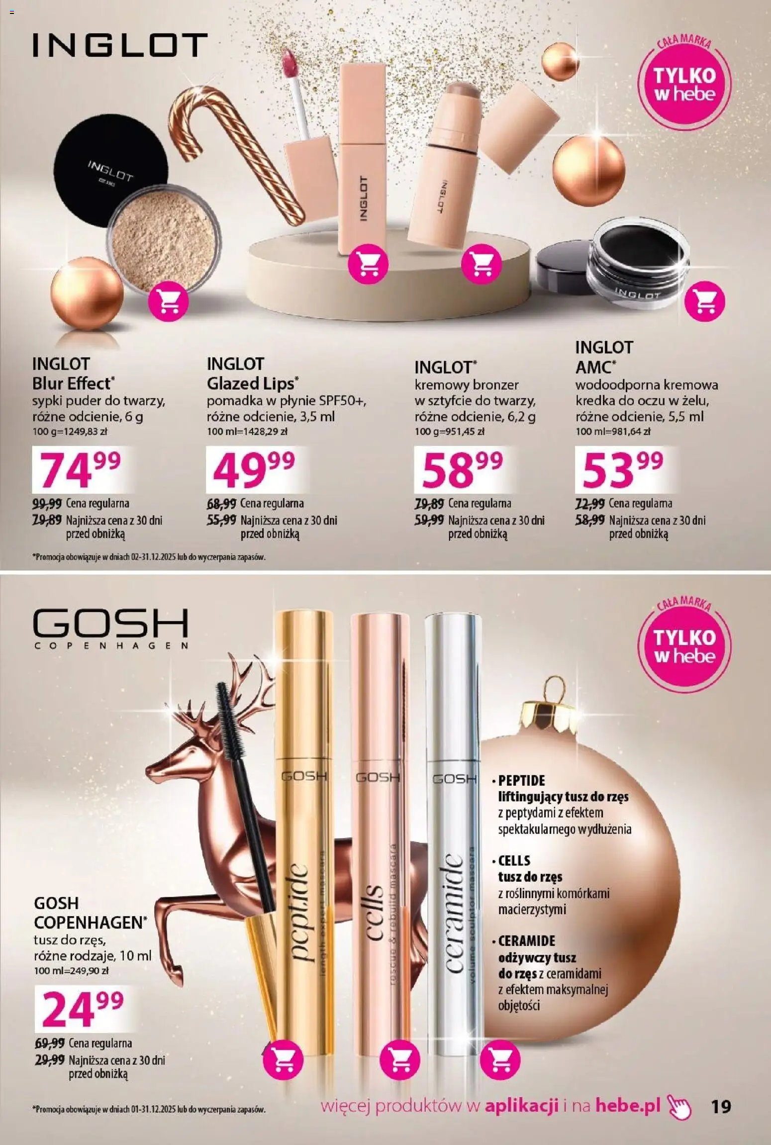 Hebe Gazetka - Katalog od 02.12.2025 | Strona: 19 | Produkty: Puder, Tusz do rzęs, Eyeliner, Kredka do oczu