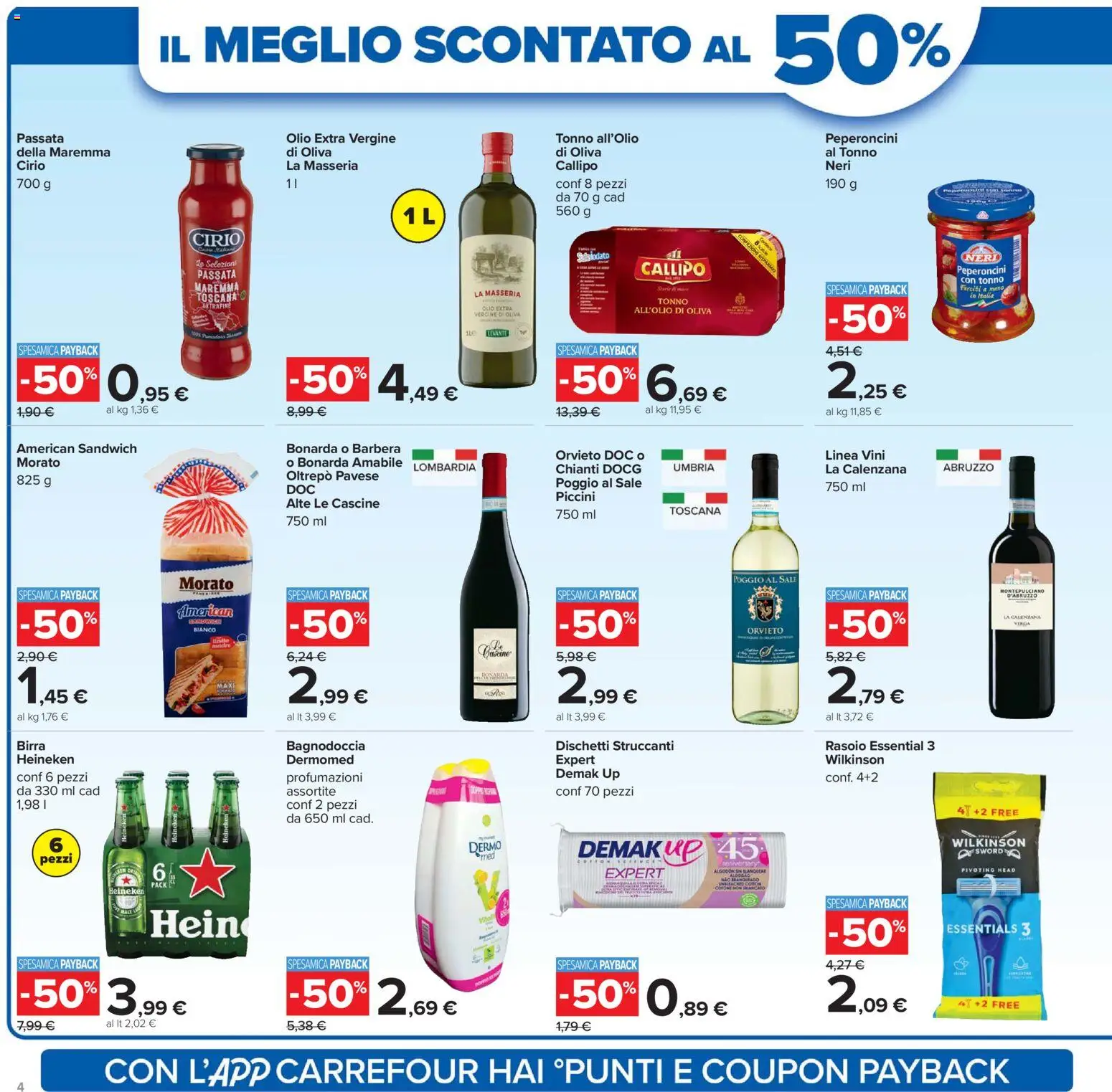 Volantino Carrefour del 07.04.2026 | Pagina: 4 | Prodotti: Sale, Tonno, Olio extra vergine, Heineken