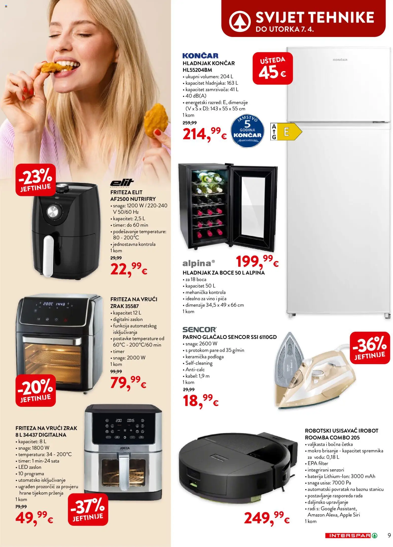 Interspar katalog | vrijedi od 04.03.2026 | Stranica: 9 | Proizvodi: Usisavač, Baterija, Pica, Hladnjak