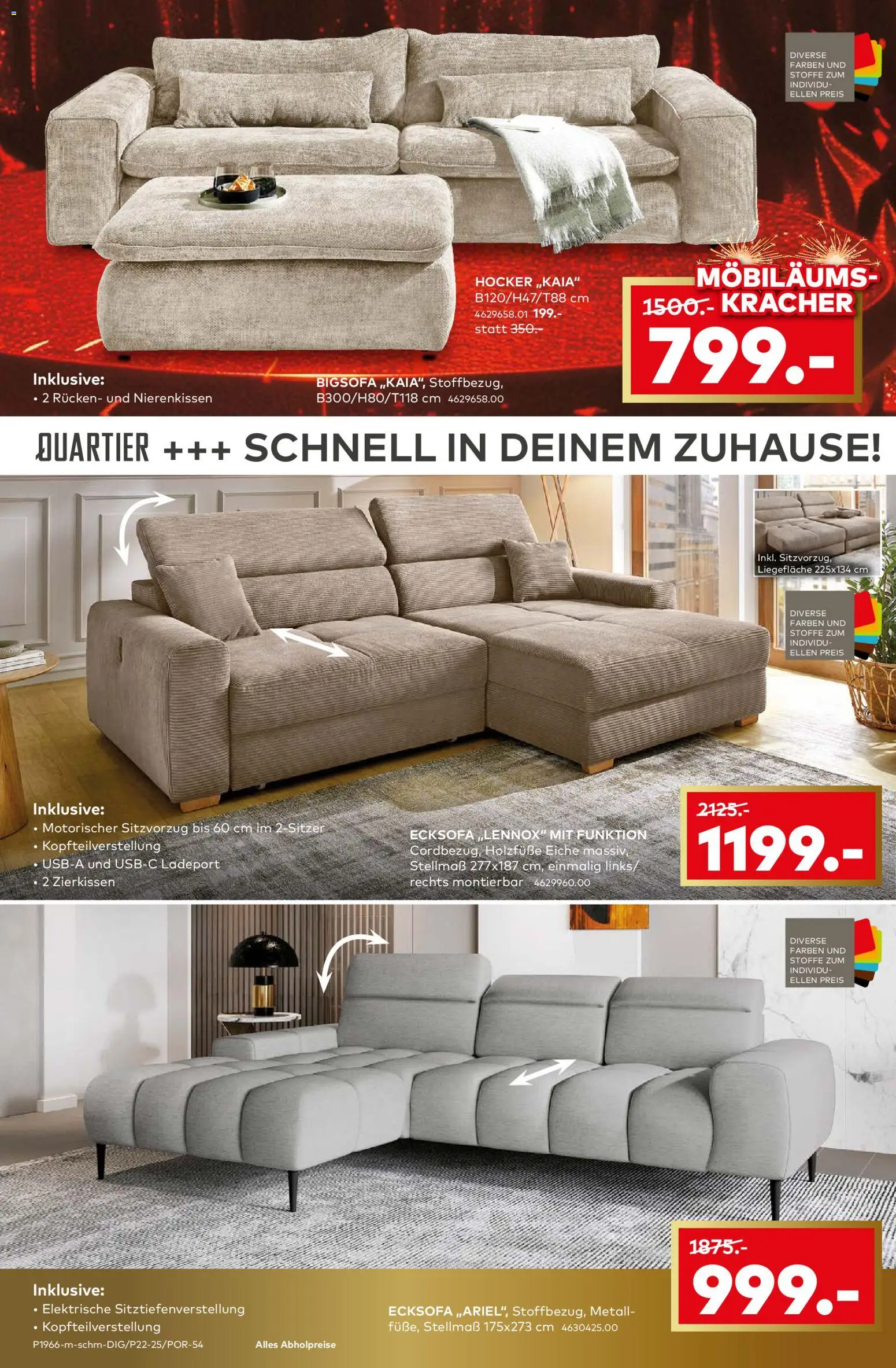 Porta! Jetzt Möbeltrends entdecken und 25% Möbiläumsrabatt auf ALLE Möbel sichern - Berlin – gültig ab 10.11.2025 | Seite: 4 | Produkte: Bigsofa, Hocker, Ecksofa