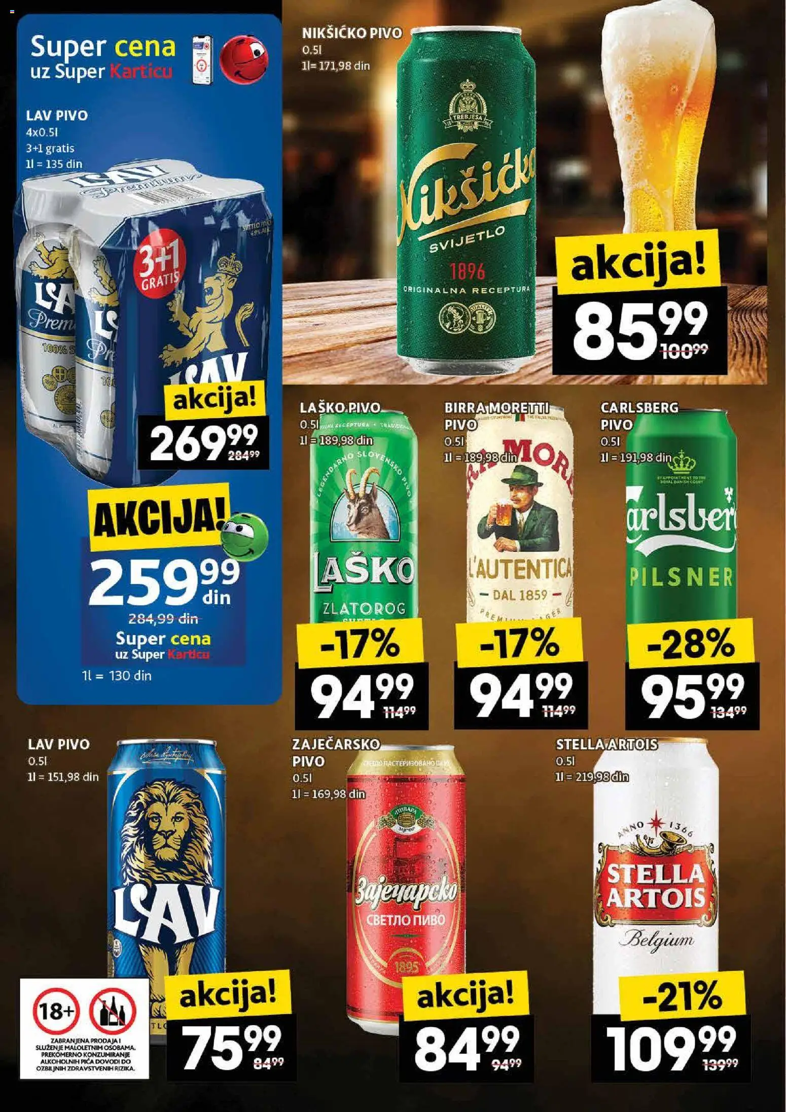 Idea katalog - važi od 22.01.2026 | Strana: 28 | Proizvode: Stella Artois, Birra Moretti, Pivo, Carlsberg