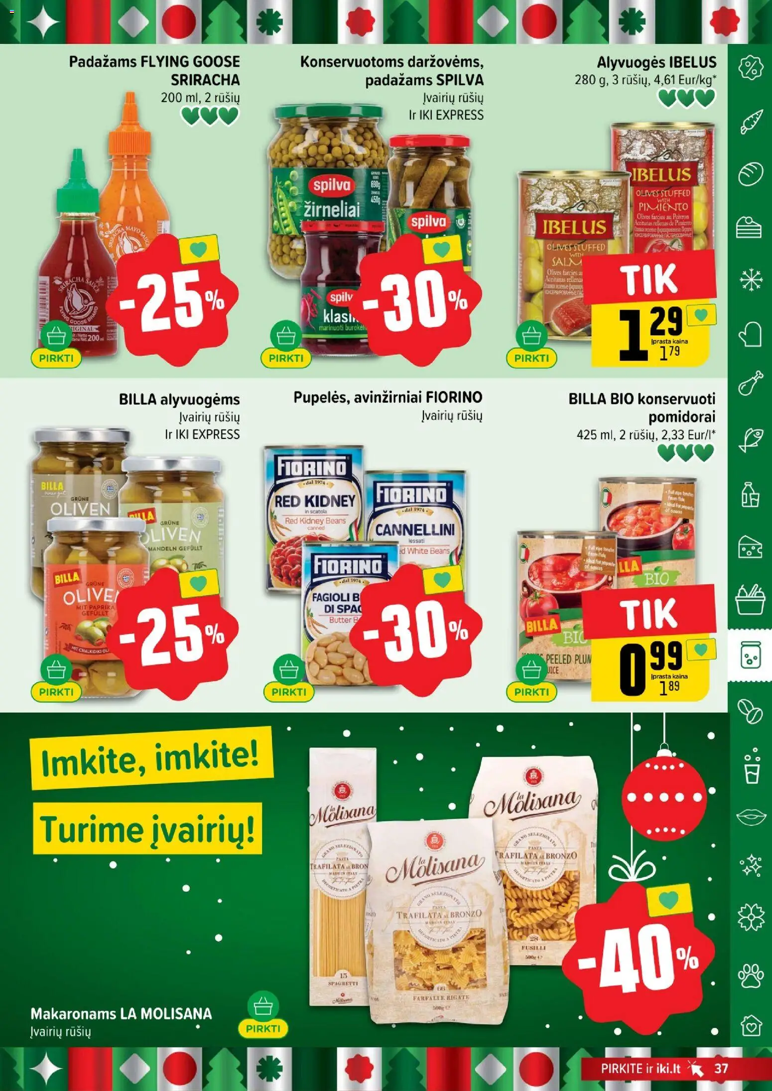 IKI akcijos nuo 22.12.2025 | Puslapis: 37 | Prekių: Paprika, Pomidorai, Žirneliai