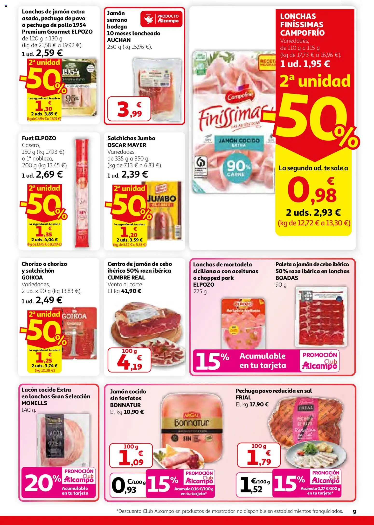 Alcampo - HG Catalán │ válido desde el 26.02.2026 | Página: 9 | Productos: Jamón cocido, Té, Mortadela, Loncheado