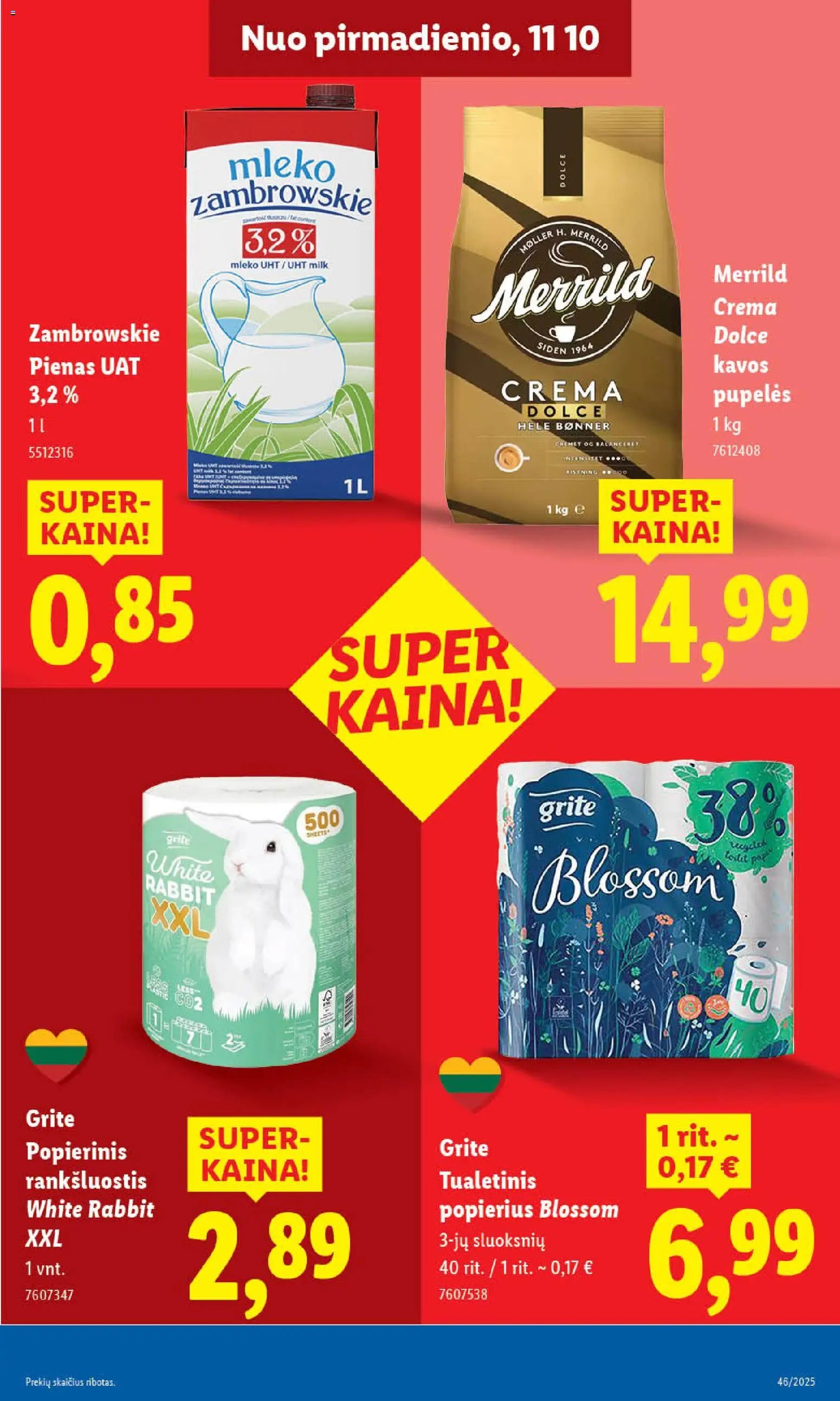 LIDL akcijos nuo 13.11.2025 | Puslapis: 25 | Prekių: Rankšluostis, Pupelės, Pienas