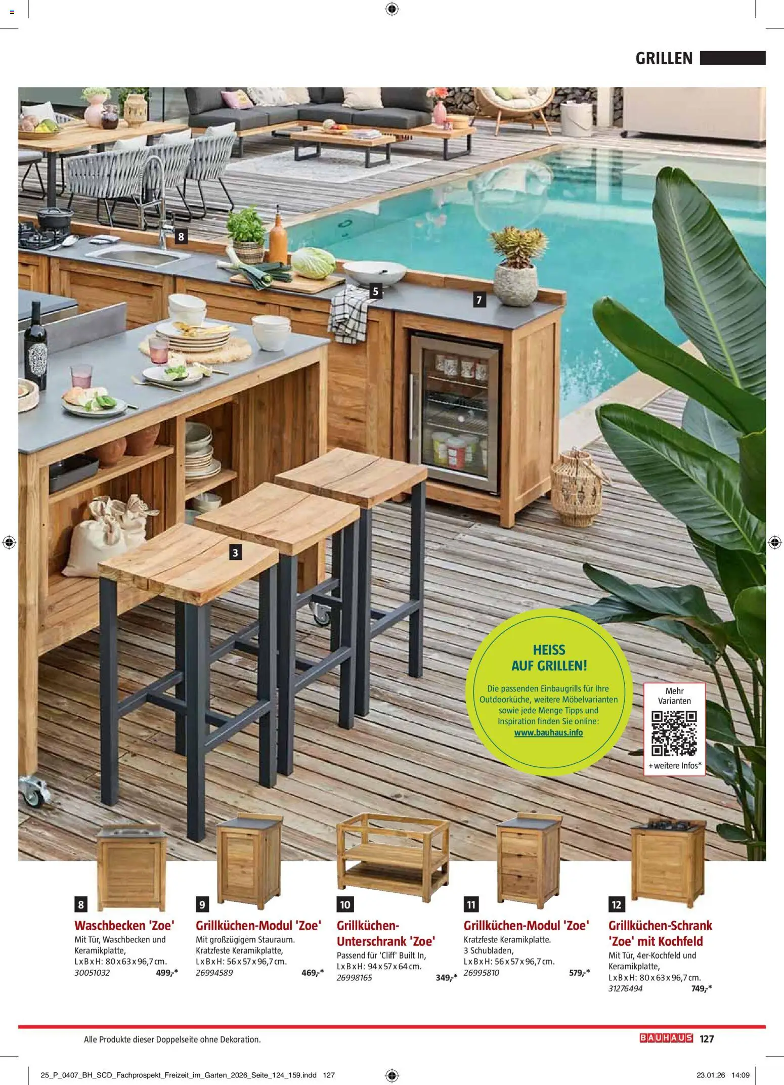 Bauhaus Freizeit im Garten gültig ab 01.05.2026 | Seite: 127 | Produkte: Kochfeld, Waschbecken