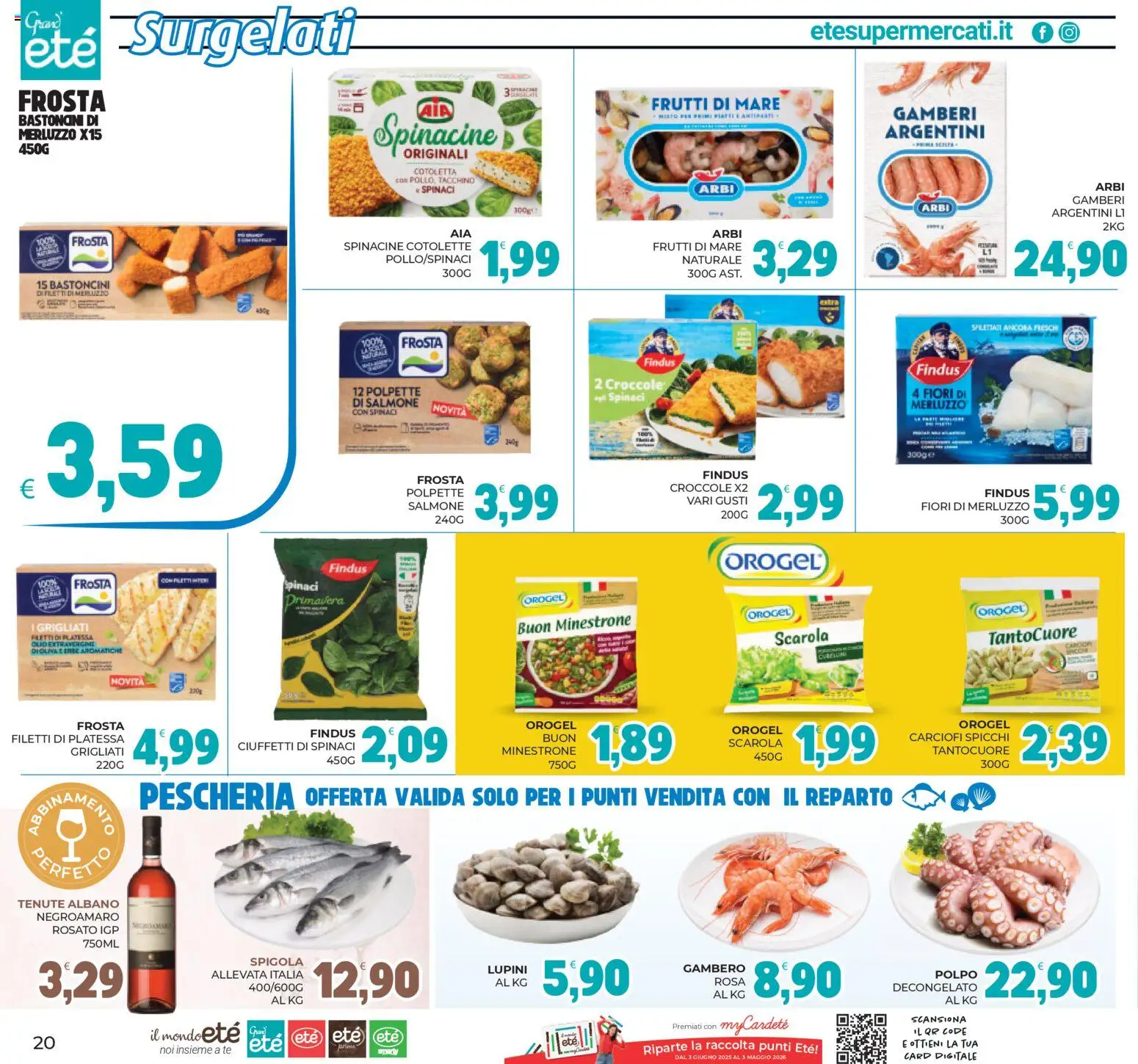Volantino Eté del 24.03.2026 | Pagina: 20 | Prodotti: Lupini, Frutti di mare, Carciofi, Polpette