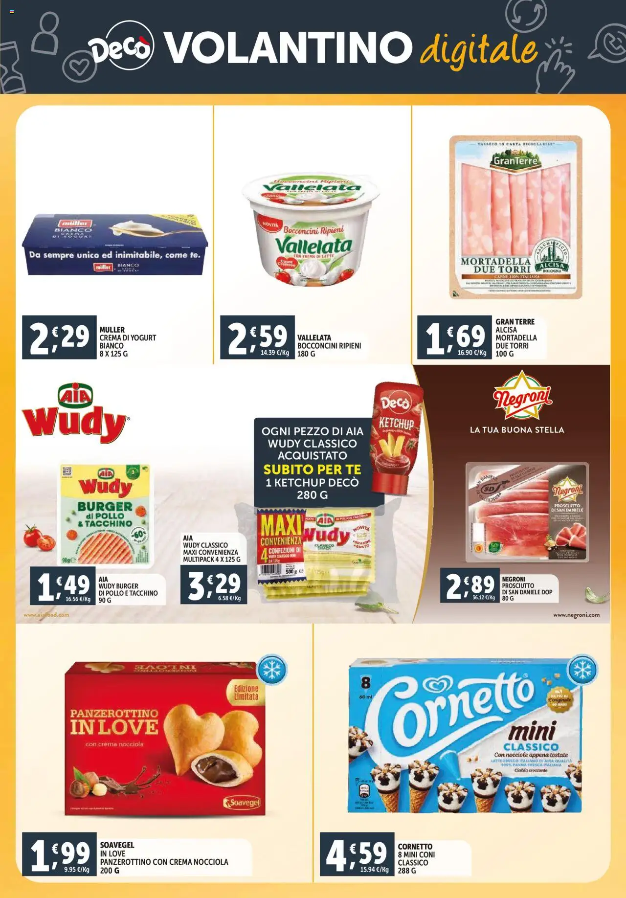 Volantino Decò del 03.10.2025 | Pagina: 23 | Prodotti: Cornetto, Ketchup, Tacchino, Mortadella