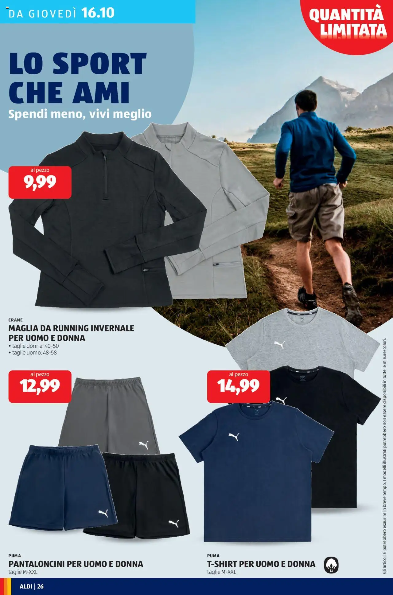 Volantino Aldi del 13.10.2025 | Pagina: 26 | Prodotti: Pantaloncini, T-shirt