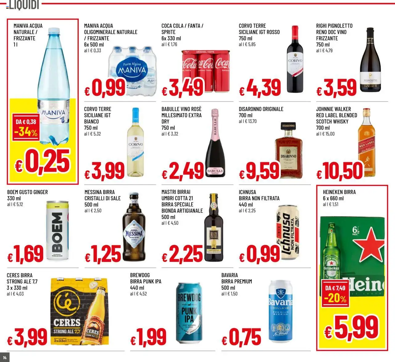 Volantino Galassia del 31.07.2025 | Pagina: 14 | Prodotti: Birra, Sale, Vino, Ceres