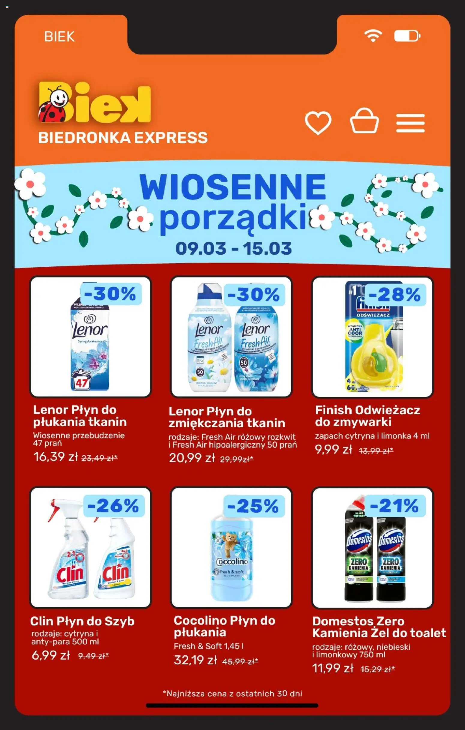 Biedronka Polsko leták - BIEK Express od 13.03.2026 | Strana: 7 | Produkty: Finish, Lenor, Clin, Domestos