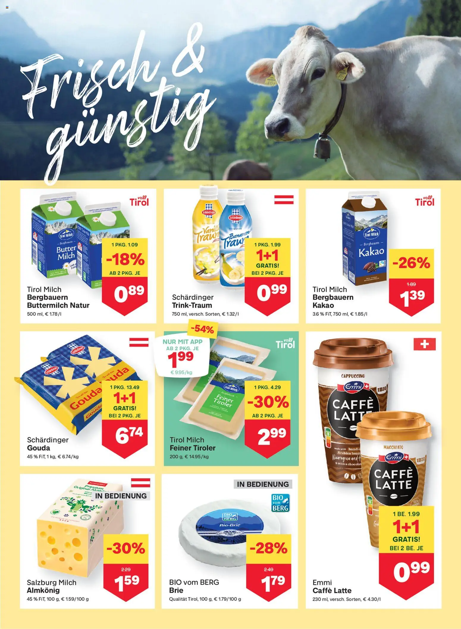 MPREIS Flugblatt gültig ab 08.01.2026 | Seite: 5 | Produkte: Milch, Butter, Bananen