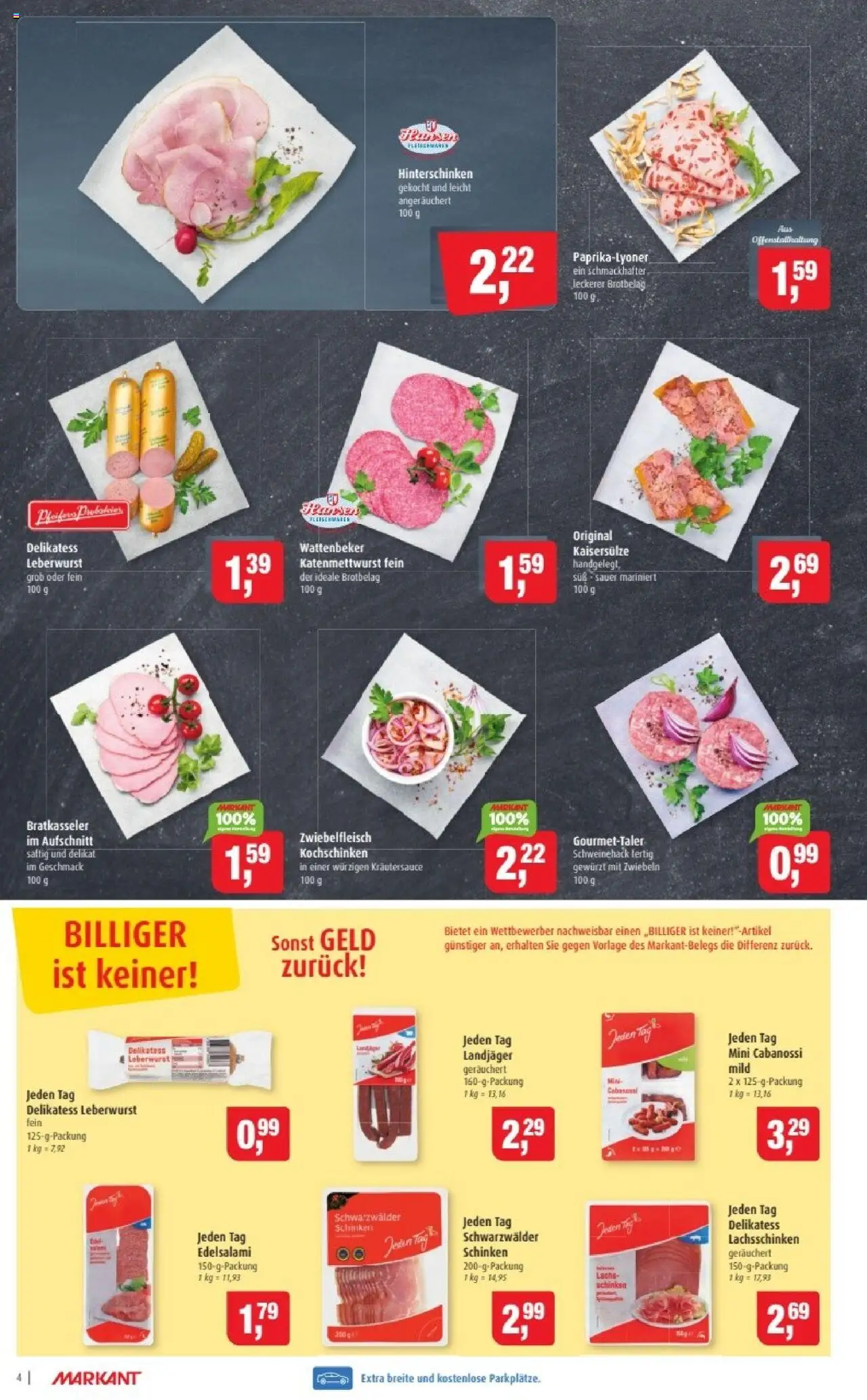 Markant Prospekt 	 – gültig ab 20.10.2025 | Seite: 4 | Produkte: Lachs, Zwiebeln, Schinken