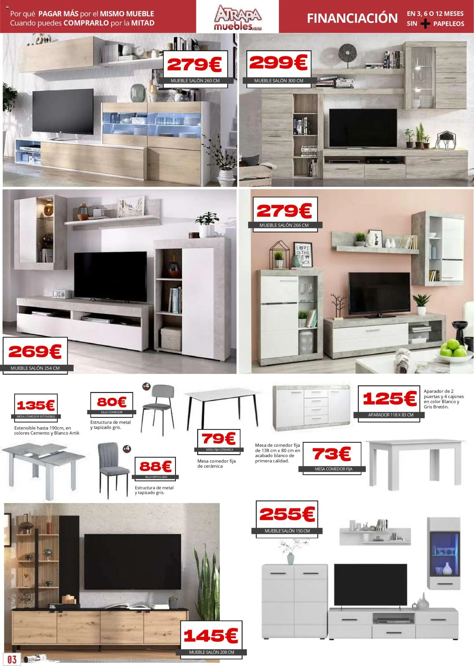 Atrapa Muebles - folleto │ válido desde el 01.01.2026 | Página: 3 | Productos: Mesa, Silla, Aparador