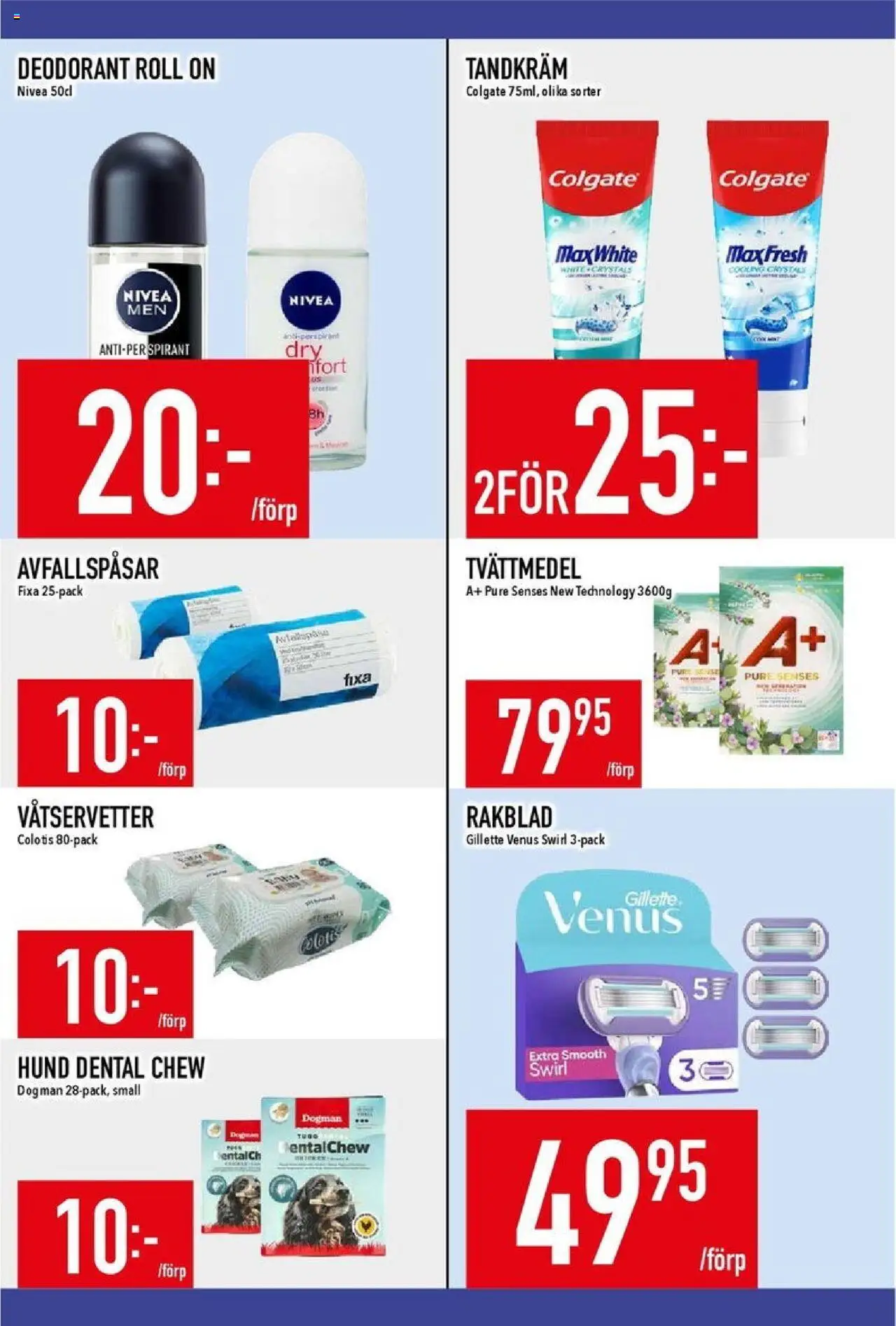 Matdax reklamblad aktuell från 20.10.2025 | Sida: 18 | Produkter: Avfallspåsar, Antiperspirant, Tandkräm, Tvättmedel