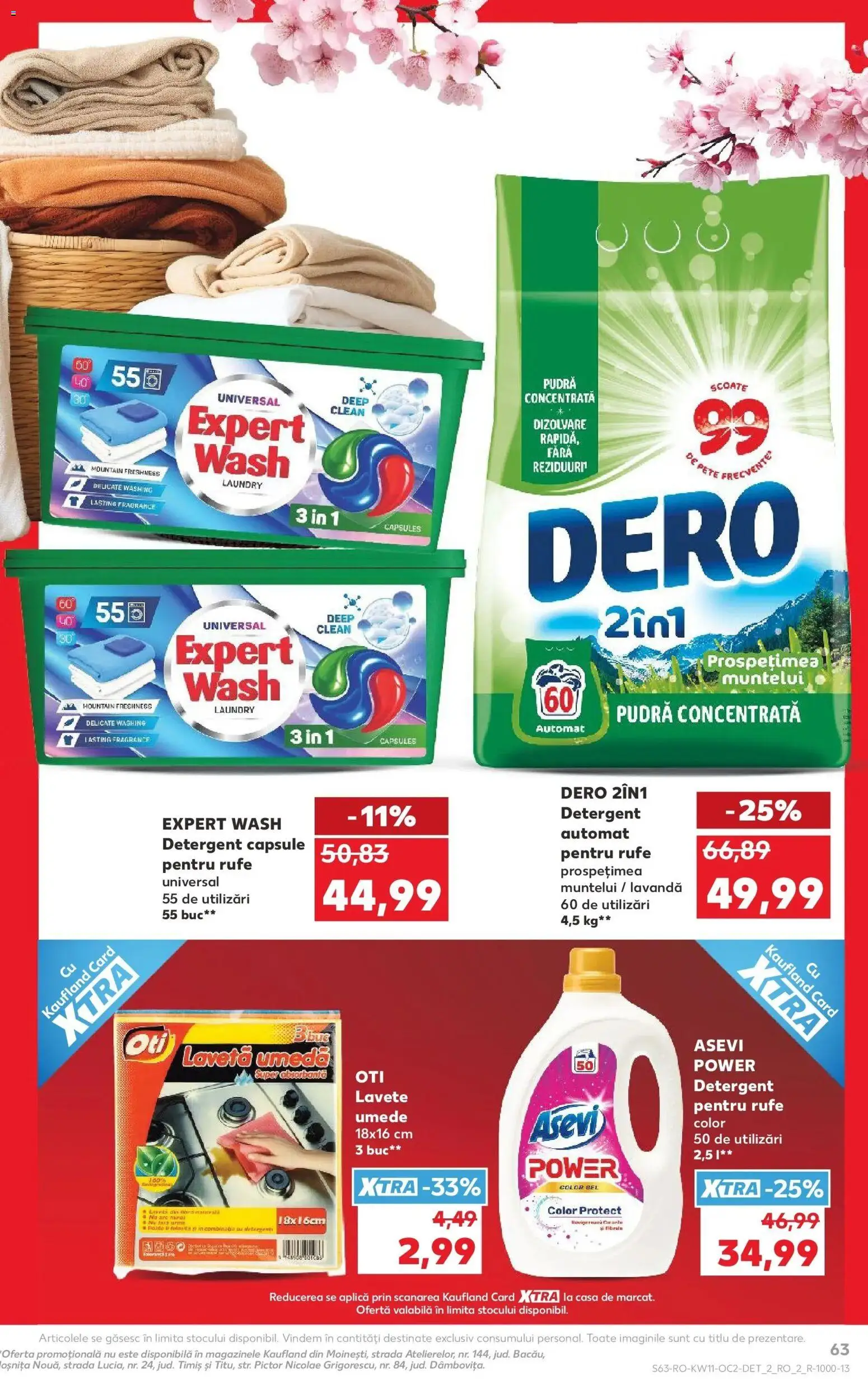 Noul catalog Kaufland – valabil de la 11.03.2026 | Pagină: 63 | Produse: Kedi Ödül Oyuncakları, Pudră, Detergent, Lavete