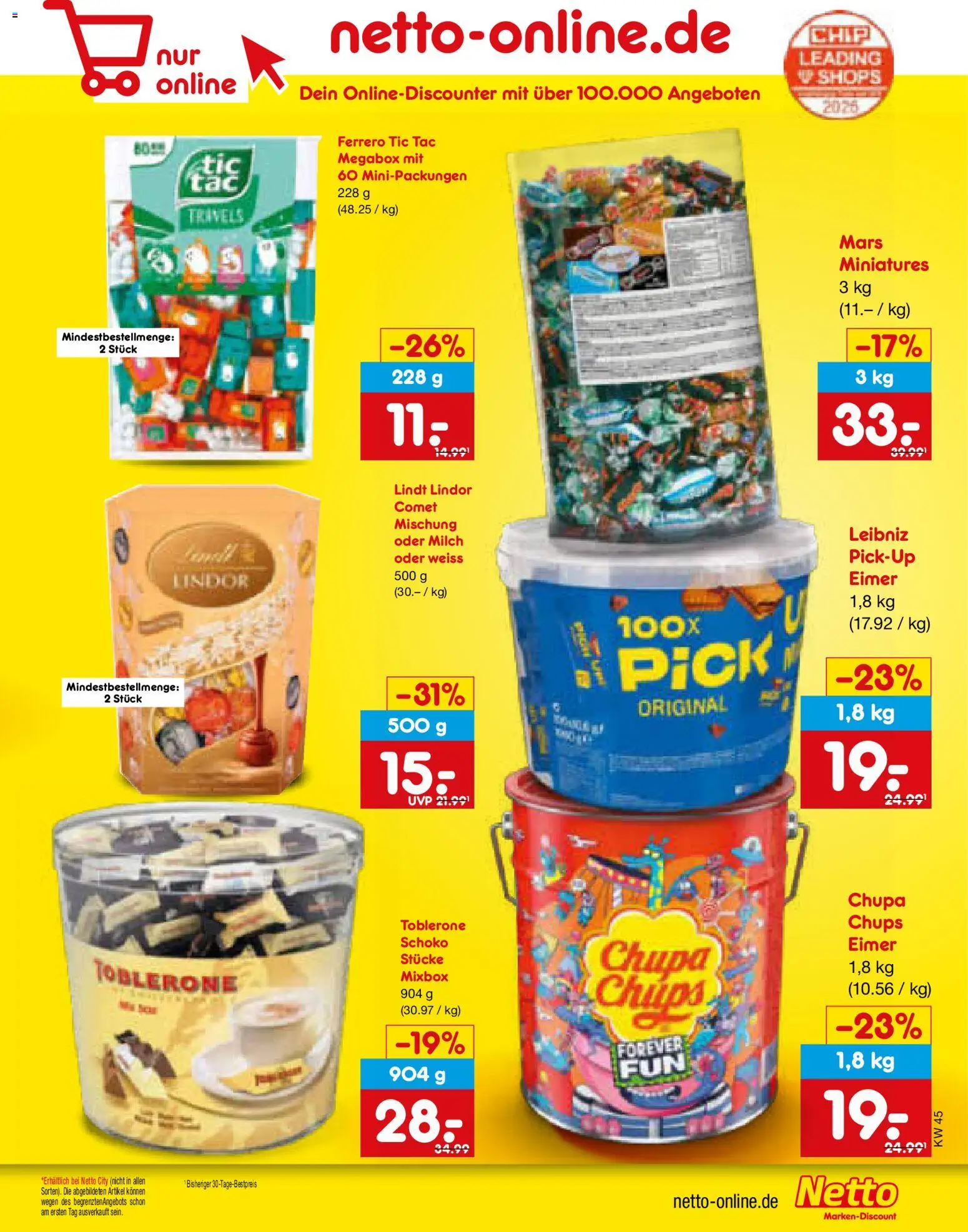 Netto Marken-Discount Prospekt 	 – gültig ab 03.11.2025 | Seite: 57 | Produkte: Milch, Mars, Lindt, Chips