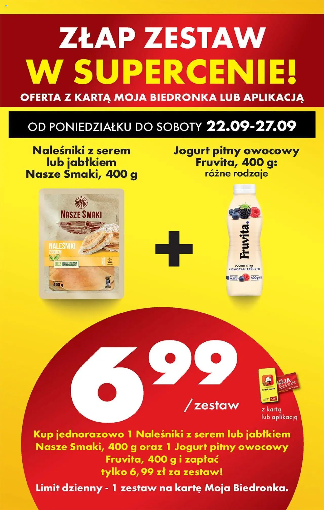 Biedronka gazetka od 22.09.2025 | Strona: 83 | Produkty: Karta, Jogurt pitny, Naleśniki, Pancakes