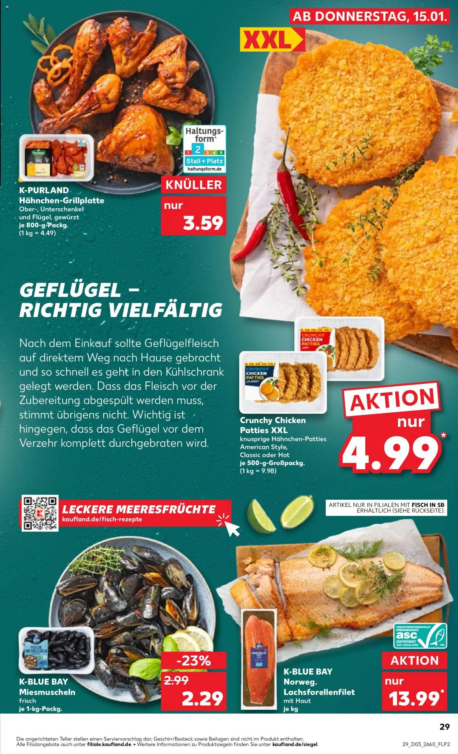 Kaufland prospekt Hannover	 – gültig ab 15.01.2026 | Seite: 29 | Produkte: Kühlschrank, Fisch, Meeresfrüchte, Fleisch