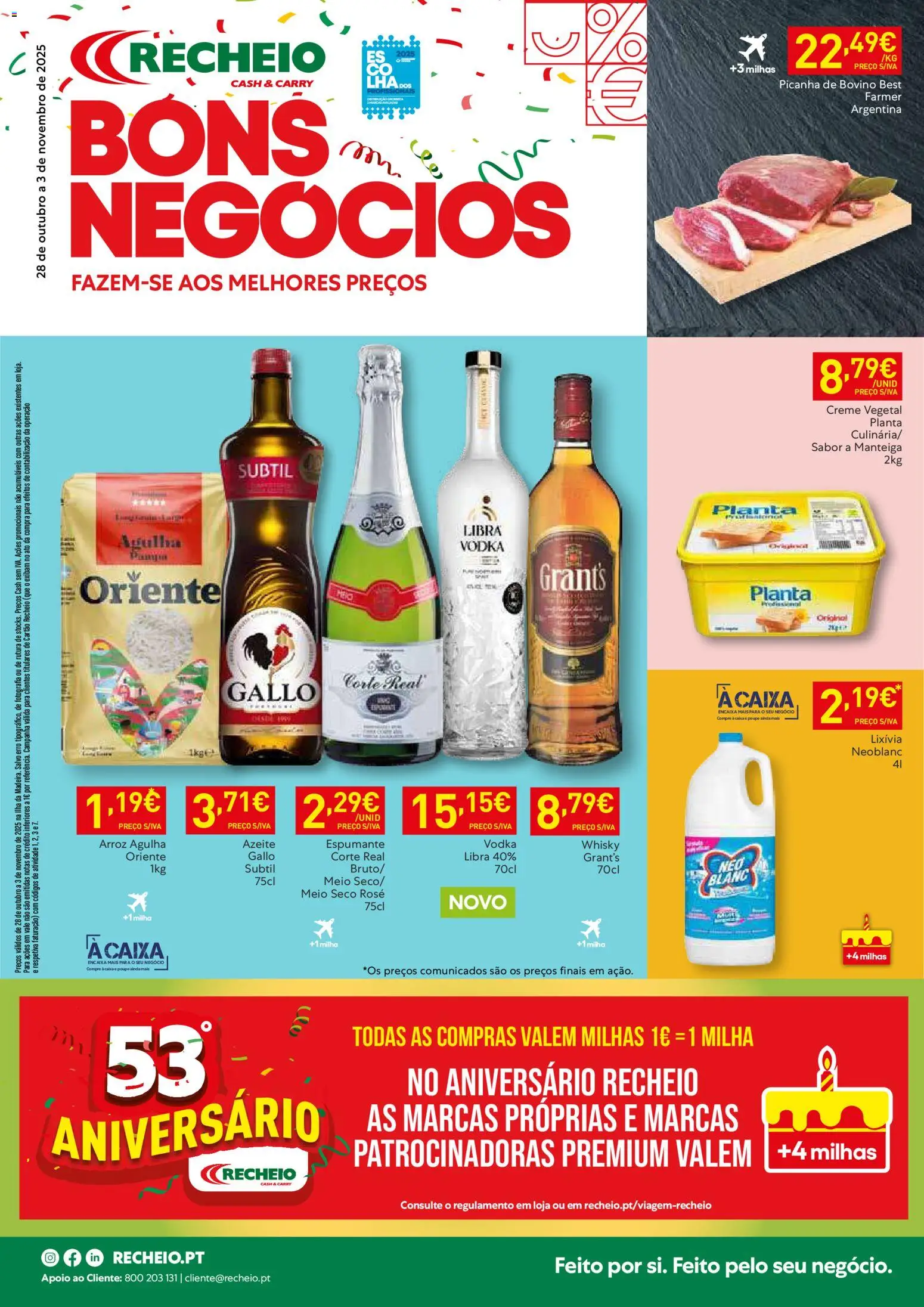 Recheio folheto Madeira │ válido de 28.10.2025 | Página: 1 | Produtos: Azeite, Caixa, Arroz, Creme