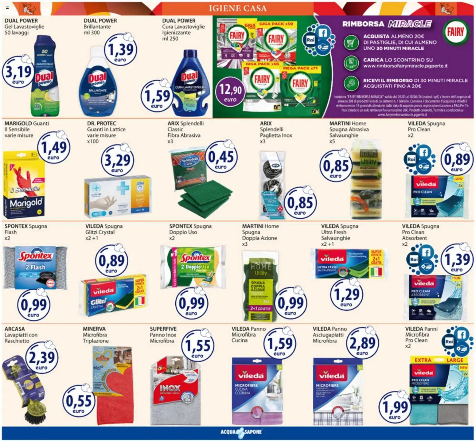 Volantino Acqua e Sapone del 09.03.2026 | Pagina: 14 | Prodotti: Spugna, Sapone, Guanti, Data