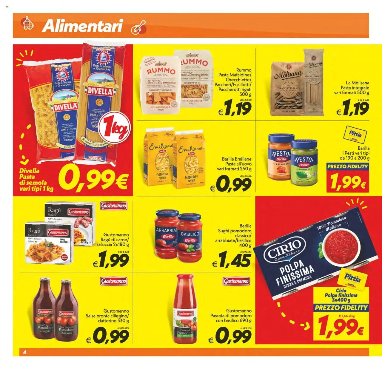 Volantino SuperConveniente del 03.10.2025 | Pagina: 4 | Prodotti: Salsiccia, Pesto, Basilico, Penne