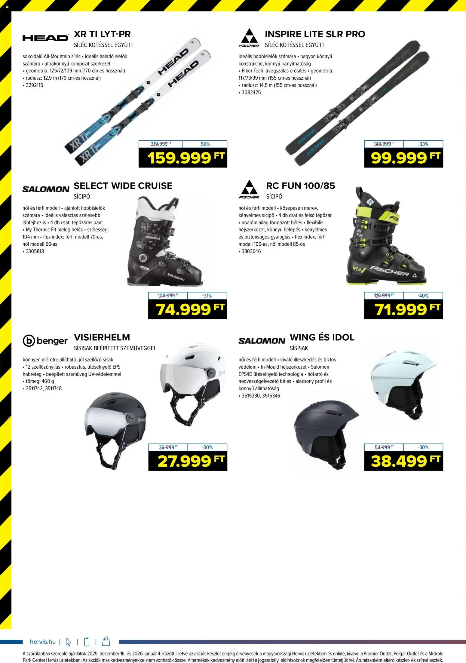 Hervis Sports akciós ujság - amely érvényes a következő dátumtól: 16.12.2025 | Oldal: 4 | Termékek: Szemüveg