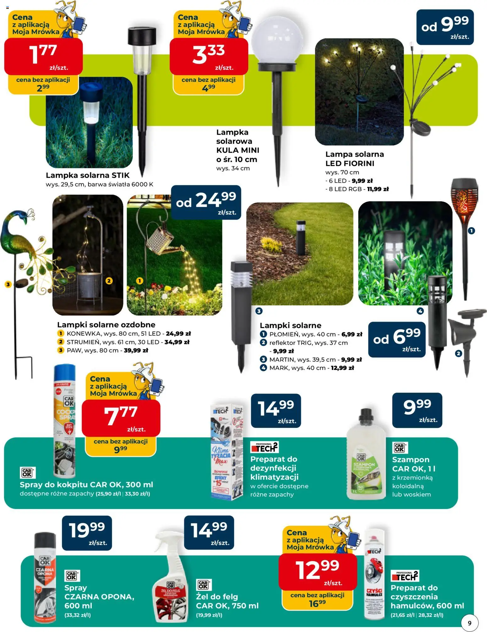Mrówka gazetka - Malbork od 09.04.2026 | Strona: 9 | Produkty: Lampa solarna, Lampki, Lampa, Szampon