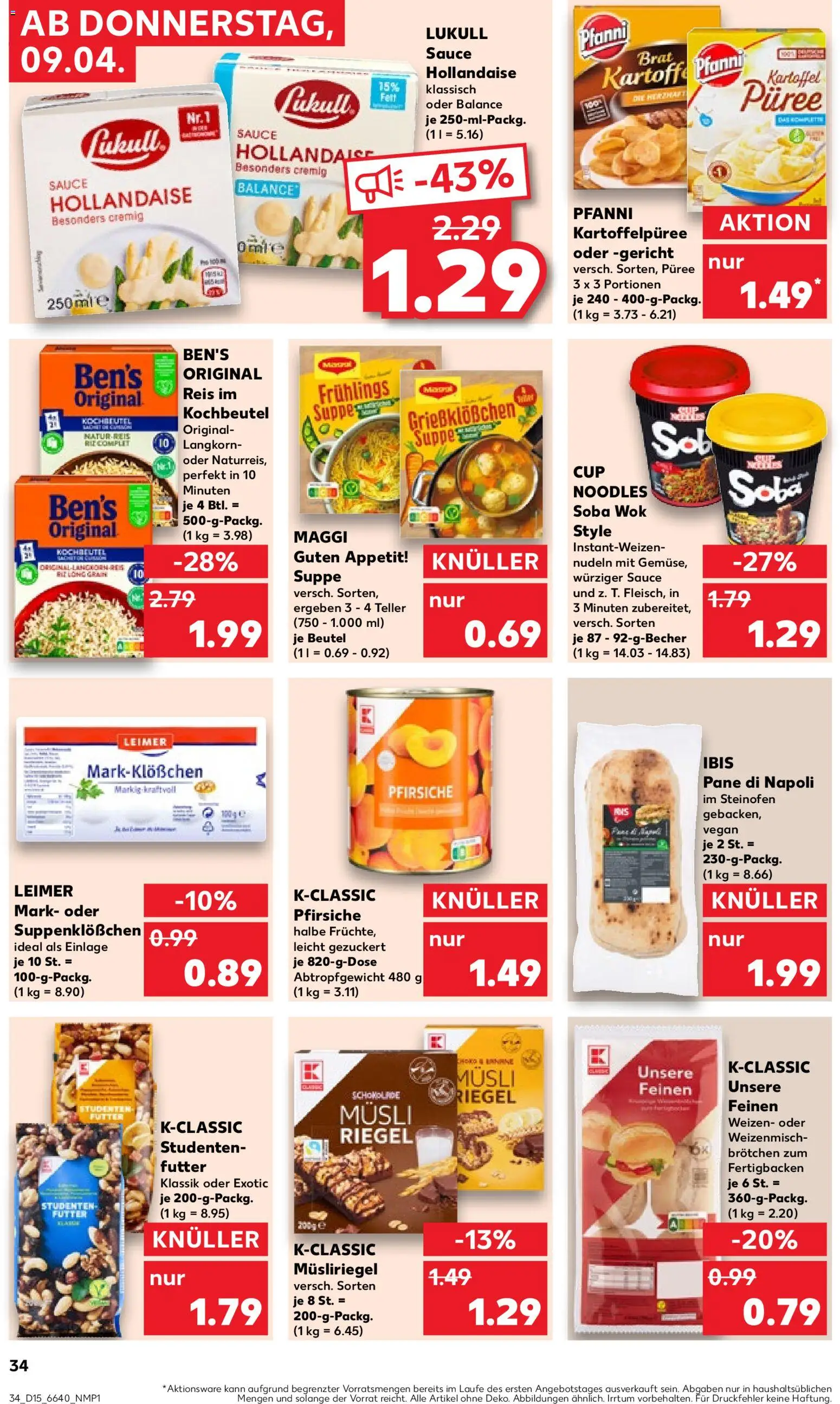 Kaufland Německo leták od 09.04.2026 | Strana: 34 | Produkty: Vegan, Maggi, Müsli