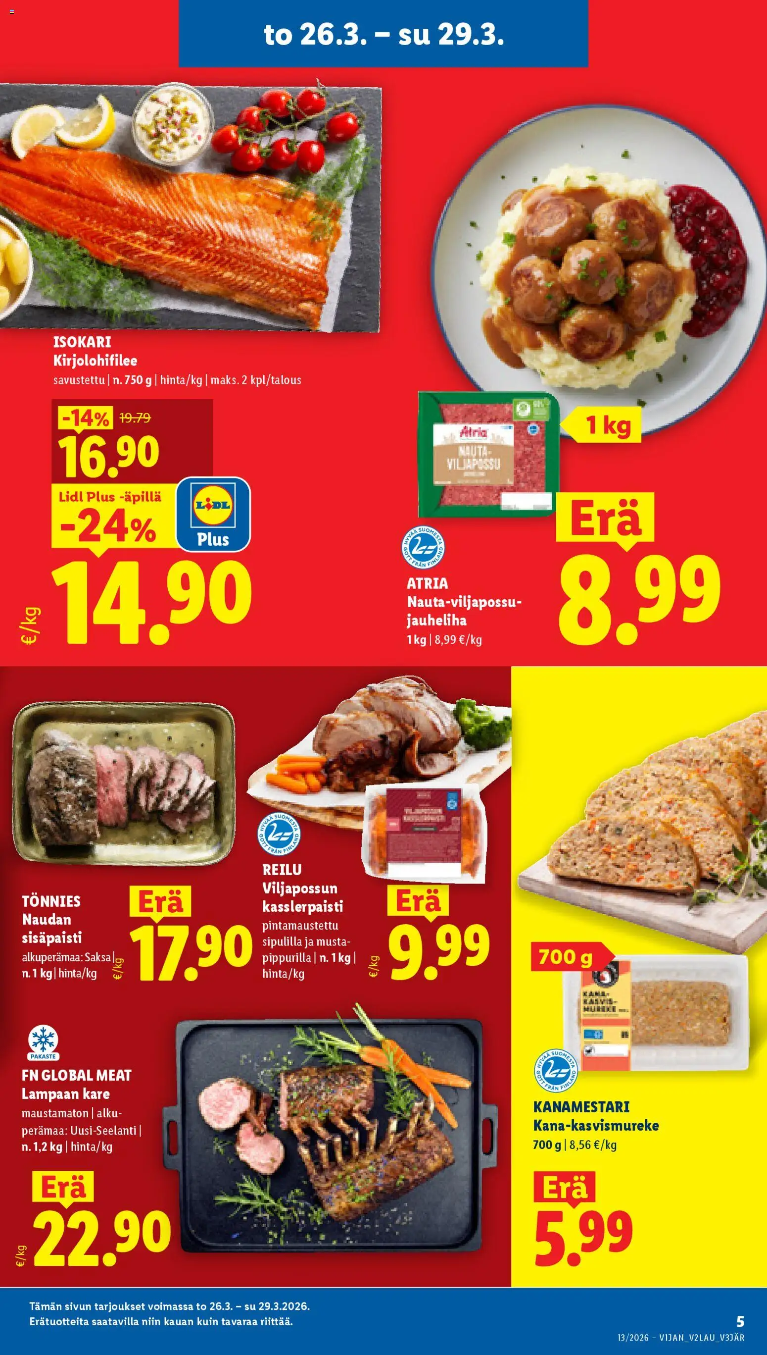 Lidl tarjoukset – voimassa 26.03.2026 alkaen | Sivu: 5 | Tuotteet: Jauheliha