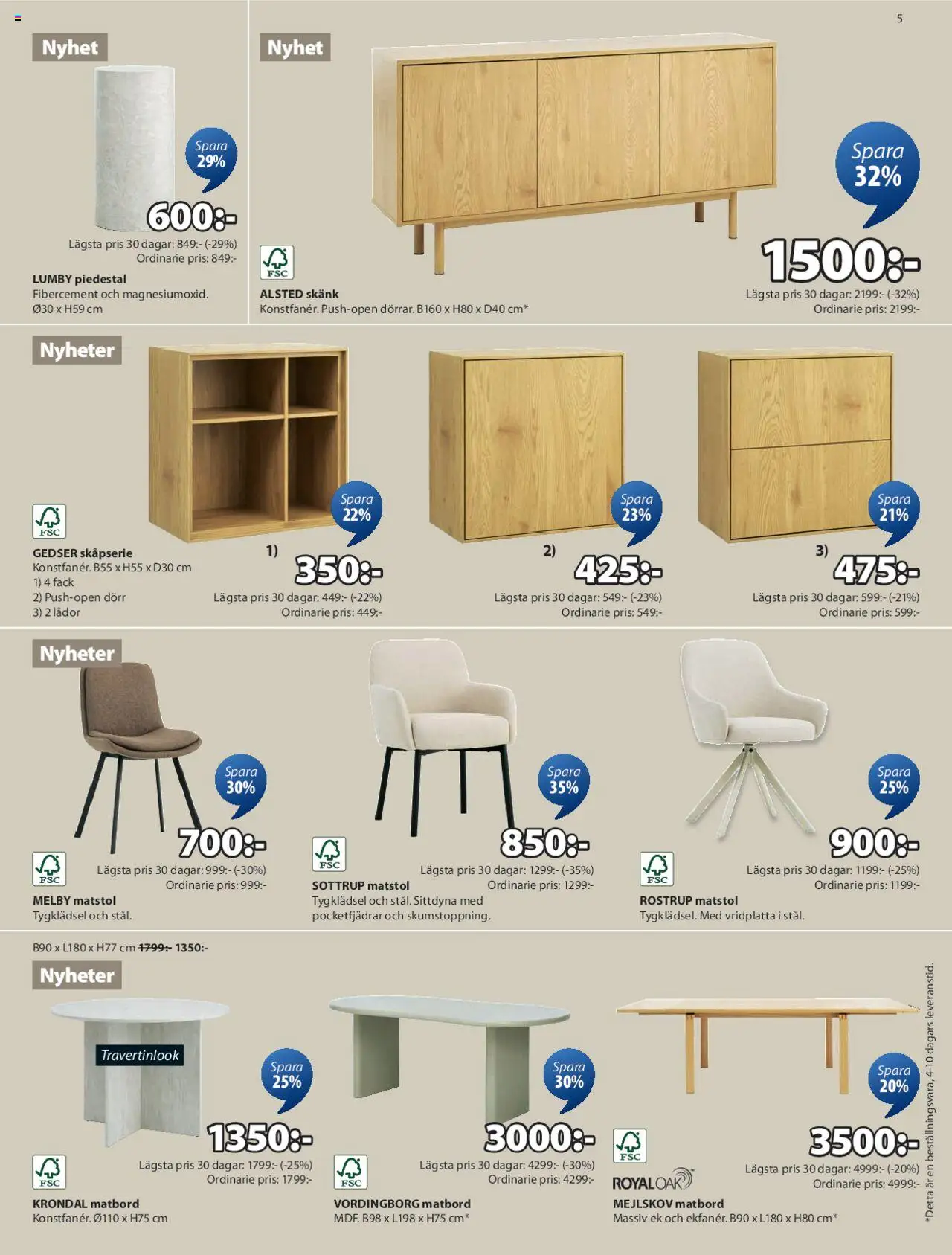 JYSK reklamblad aktuell från 25.08.2025 | Sida: 6 | Produkter: Piedestal, Skänk