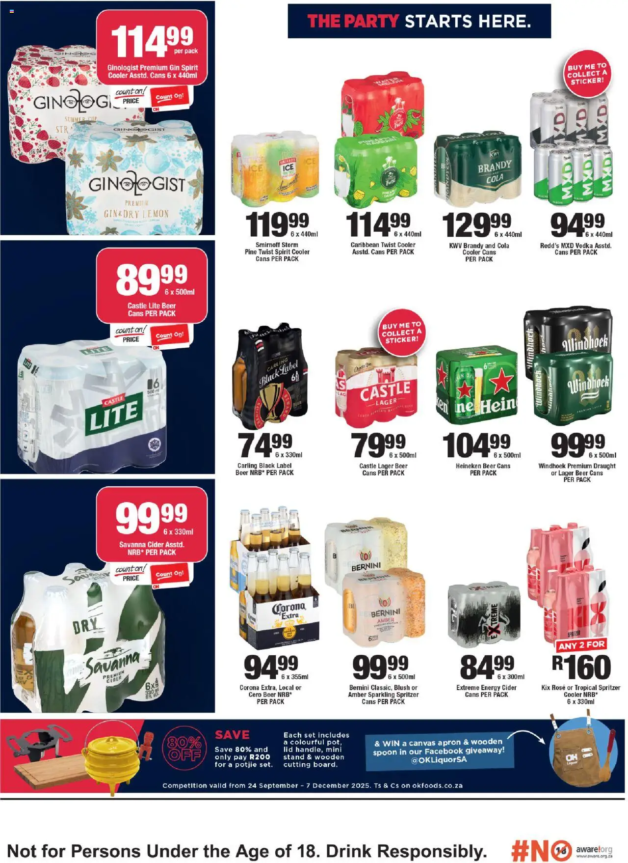 New OK Foods catalogue – valid from 24.09.2025 | Page: 3 | Products: Brandy, Beer, Gin, Vodka