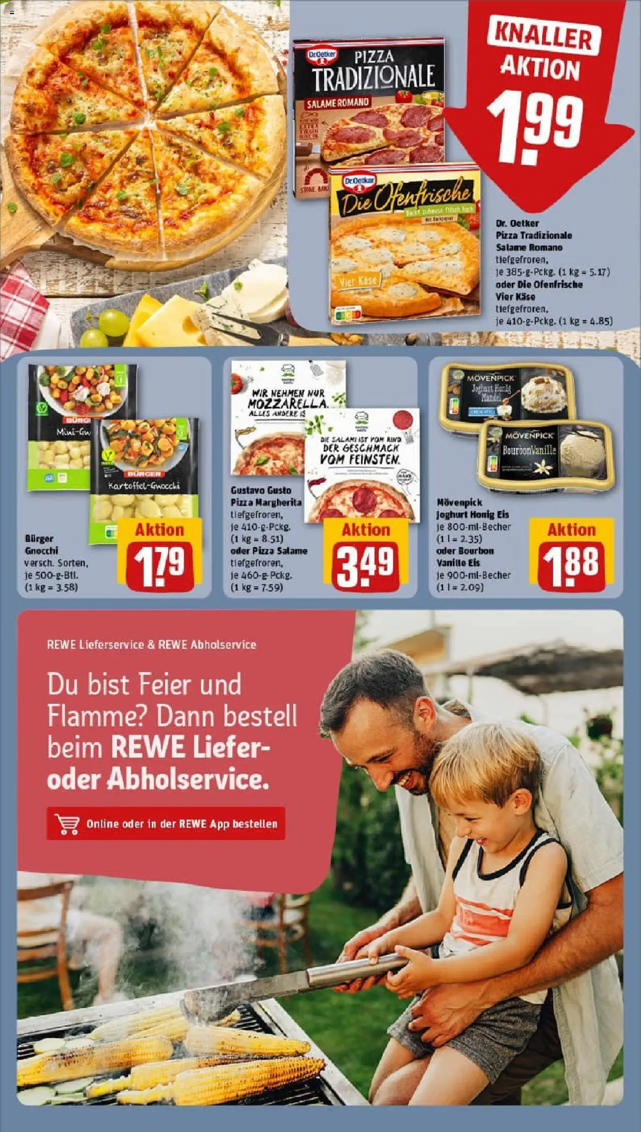 Rewe prospekt München / Milbertshofen Am Hart	 - gültig ab dem 06.07.2025 | Seite: 15 | Produkte: Gustavo gusto, Käse, Burger, Pizza